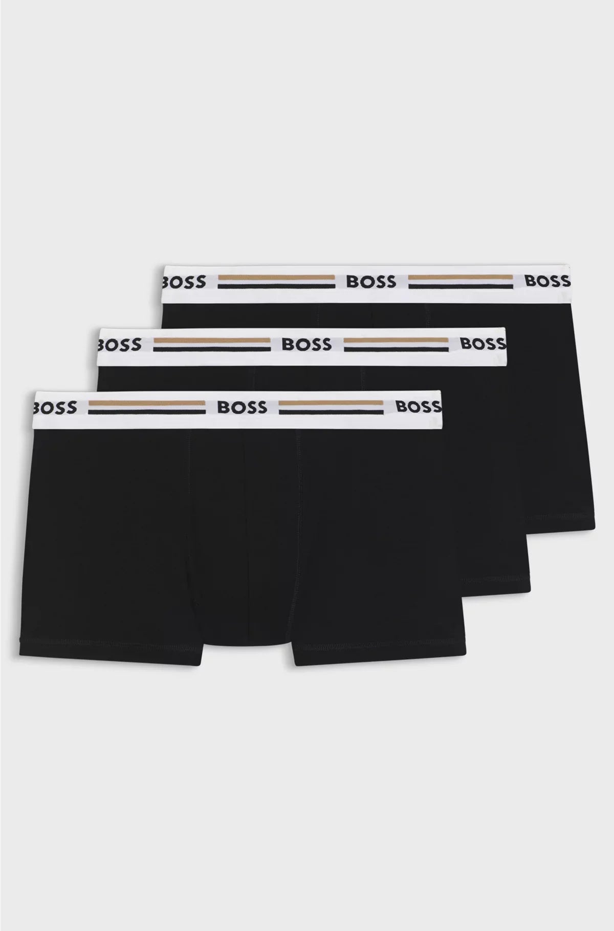 CONFEZIONE DA TRE SLIP CON ELASTICO IN VITA A RIGHE E LOGO