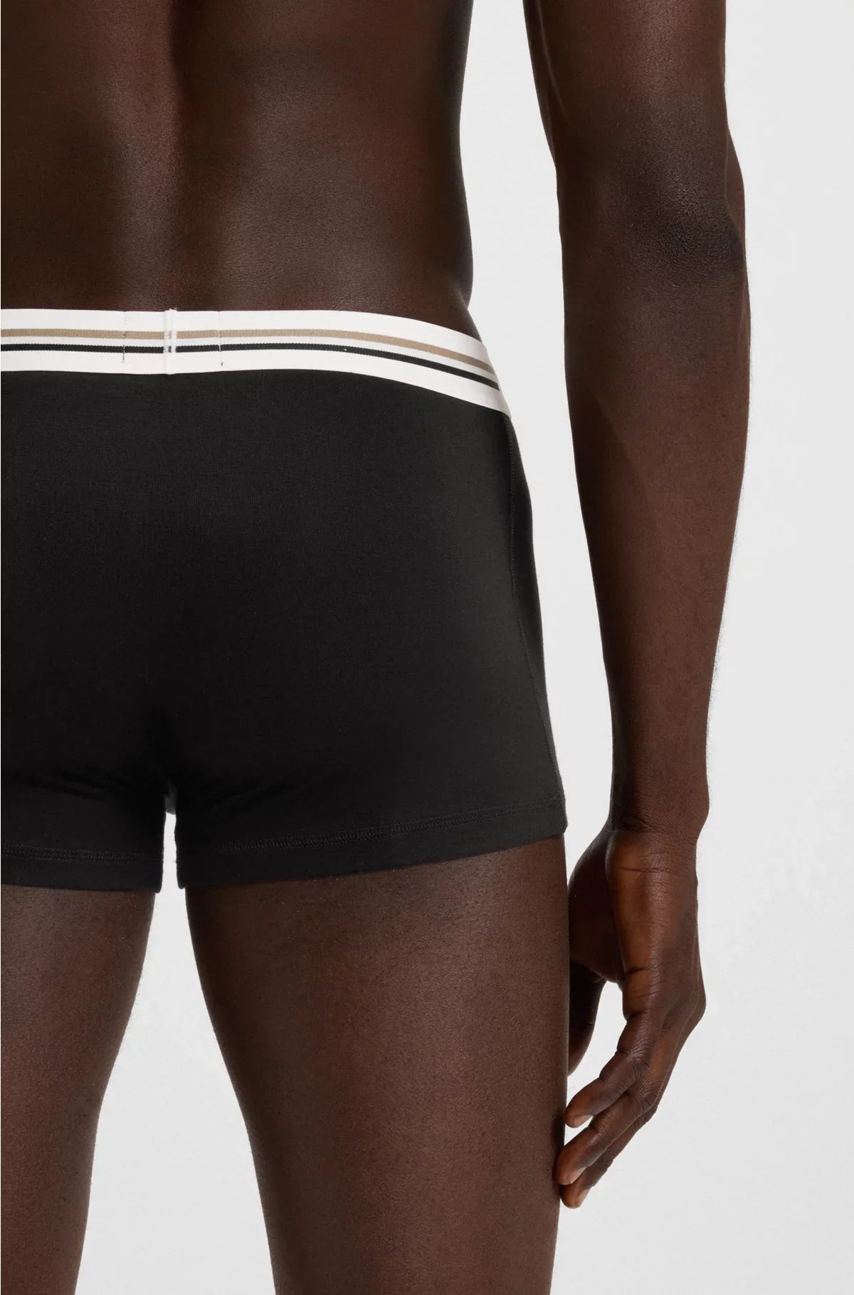 CONFEZIONE DA TRE SLIP CON ELASTICO IN VITA A RIGHE E LOGO
