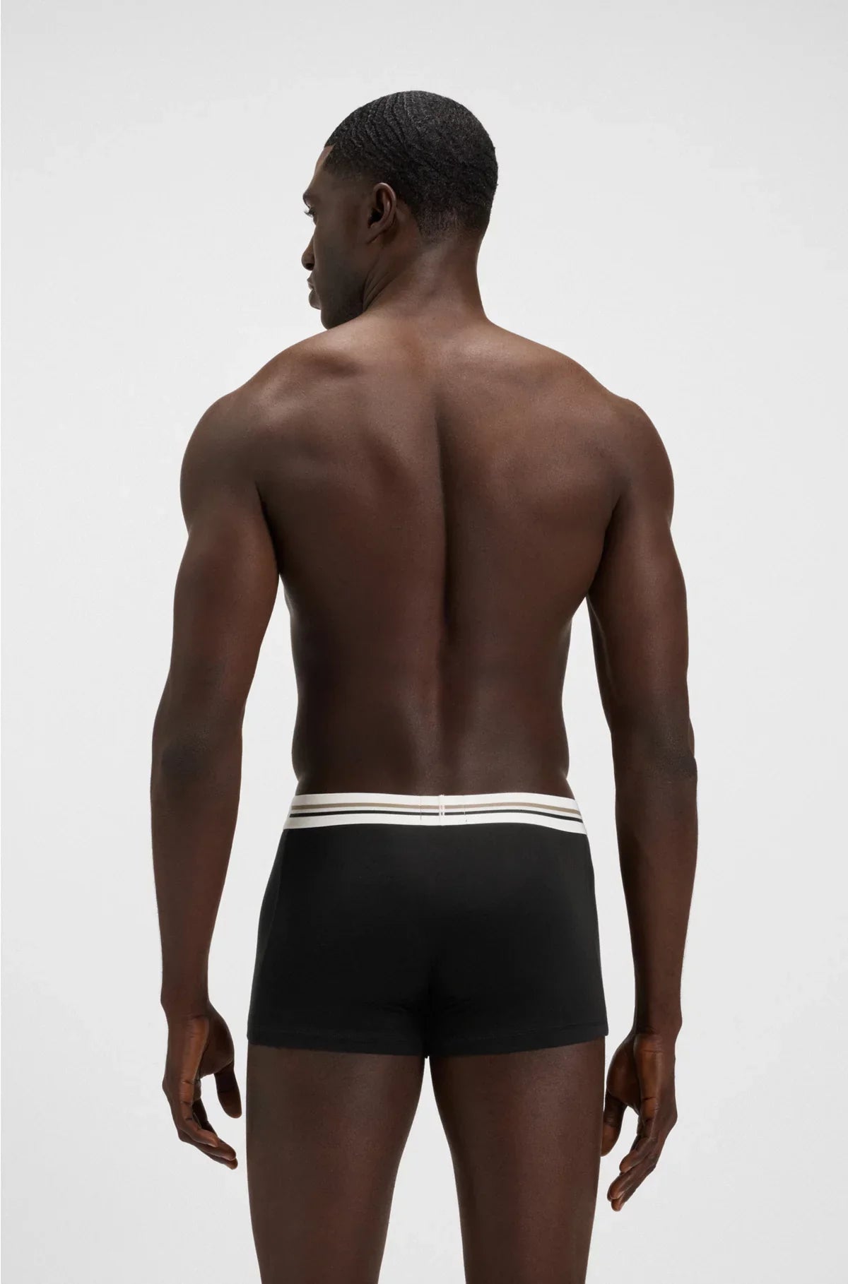 CONFEZIONE DA TRE SLIP CON ELASTICO IN VITA A RIGHE E LOGO