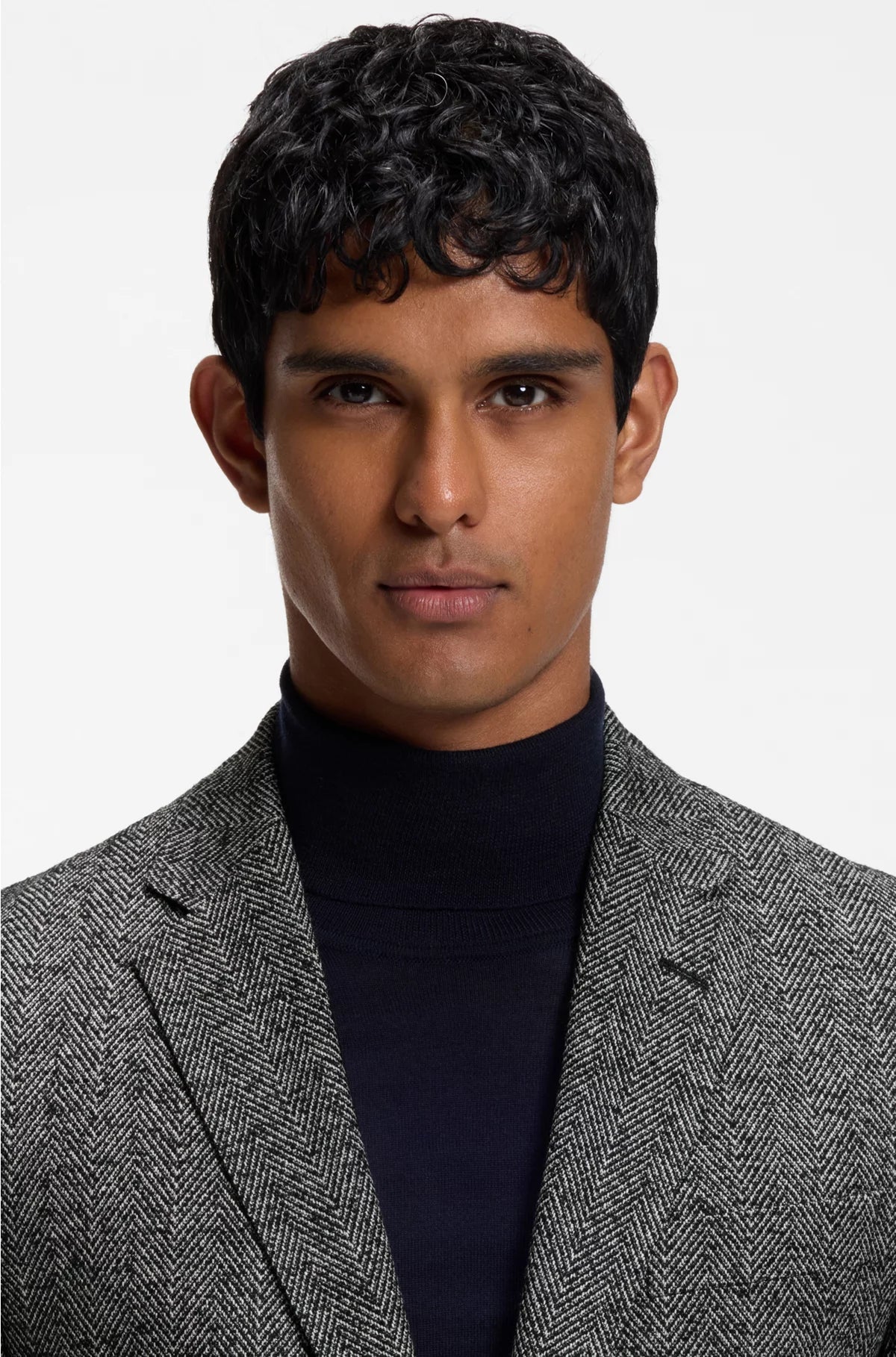REGULAR-FIT JACKET IN A HERRINGBONE WOOL BLEND