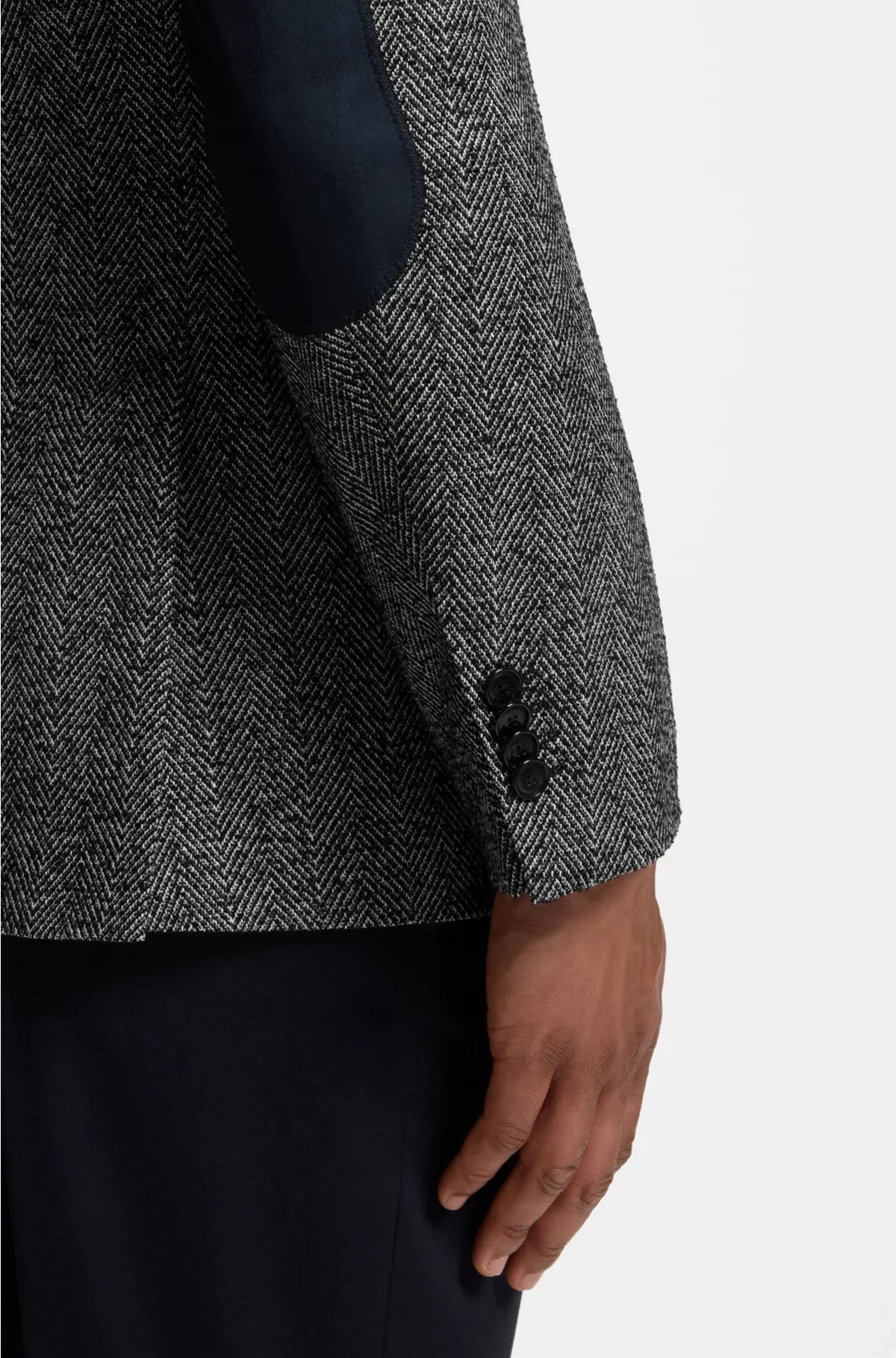 REGULAR-FIT JACKET IN A HERRINGBONE WOOL BLEND