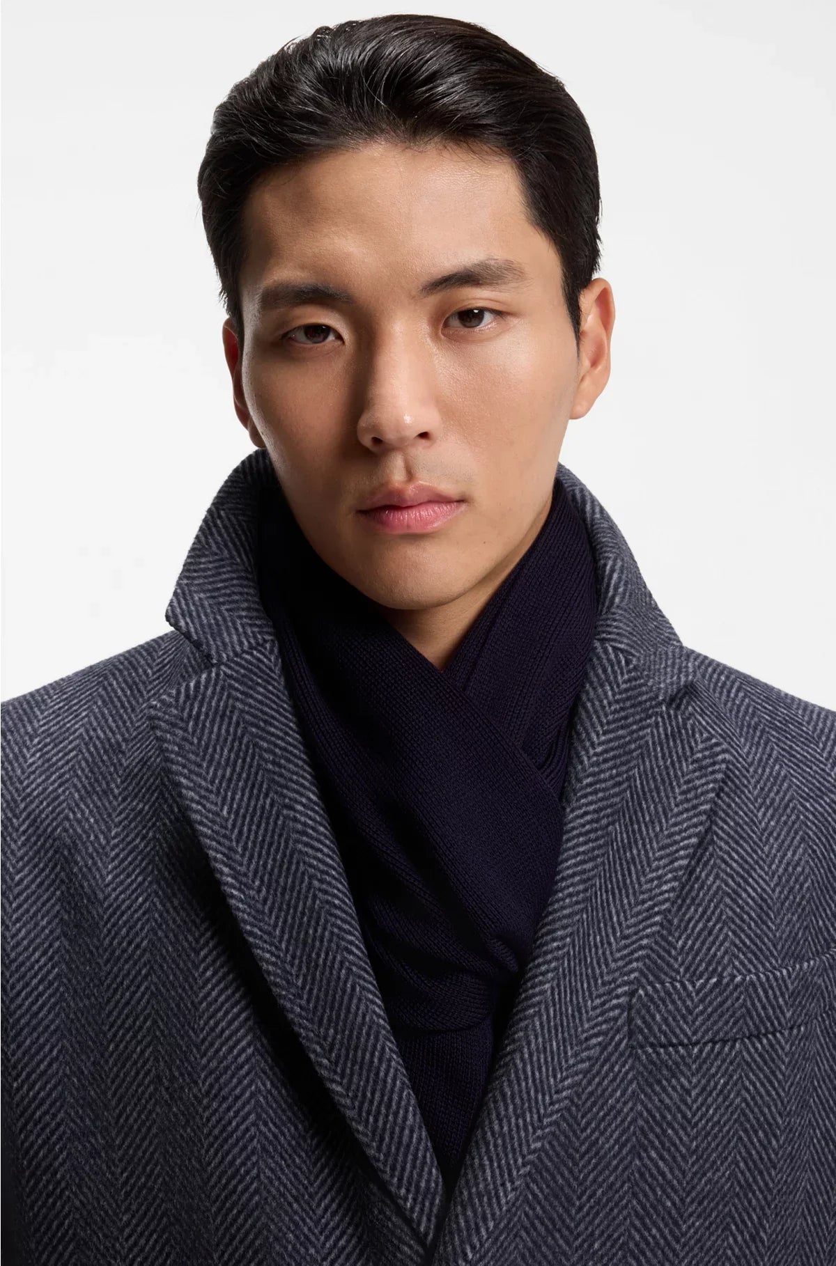 RASCHEL-KNIT SCARF IN VIRGIN WOOL