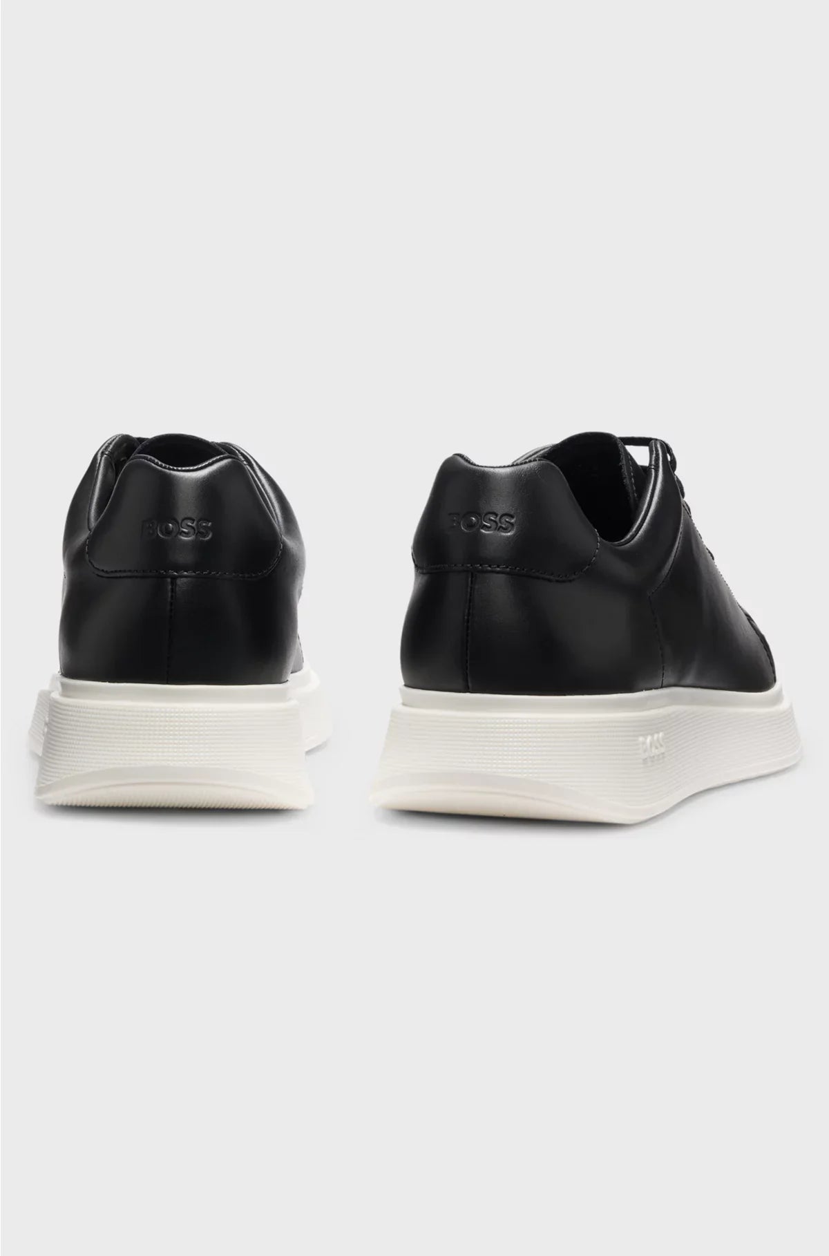 LEATHER TRAINERS WITH RUBBER OUTSOLE