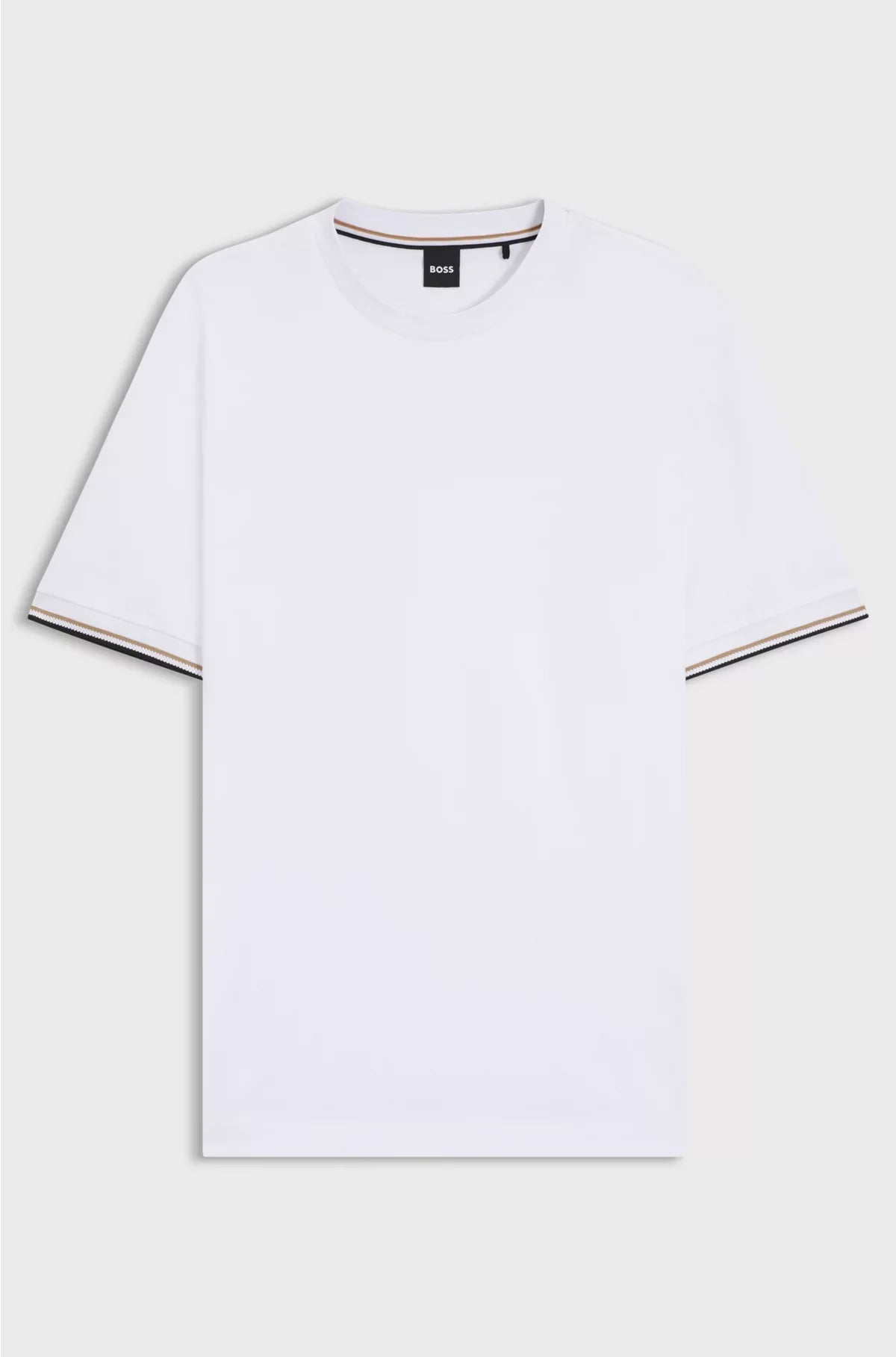 COTTON-JERSEY T-SHIRT WITH SIGNATURE-STRIPE CUFFS