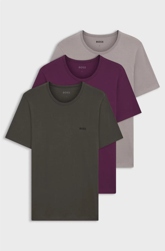 THREE-PACK OF UNDERWEAR T-SHIRTS WITH EMBROIDERED LOGOS