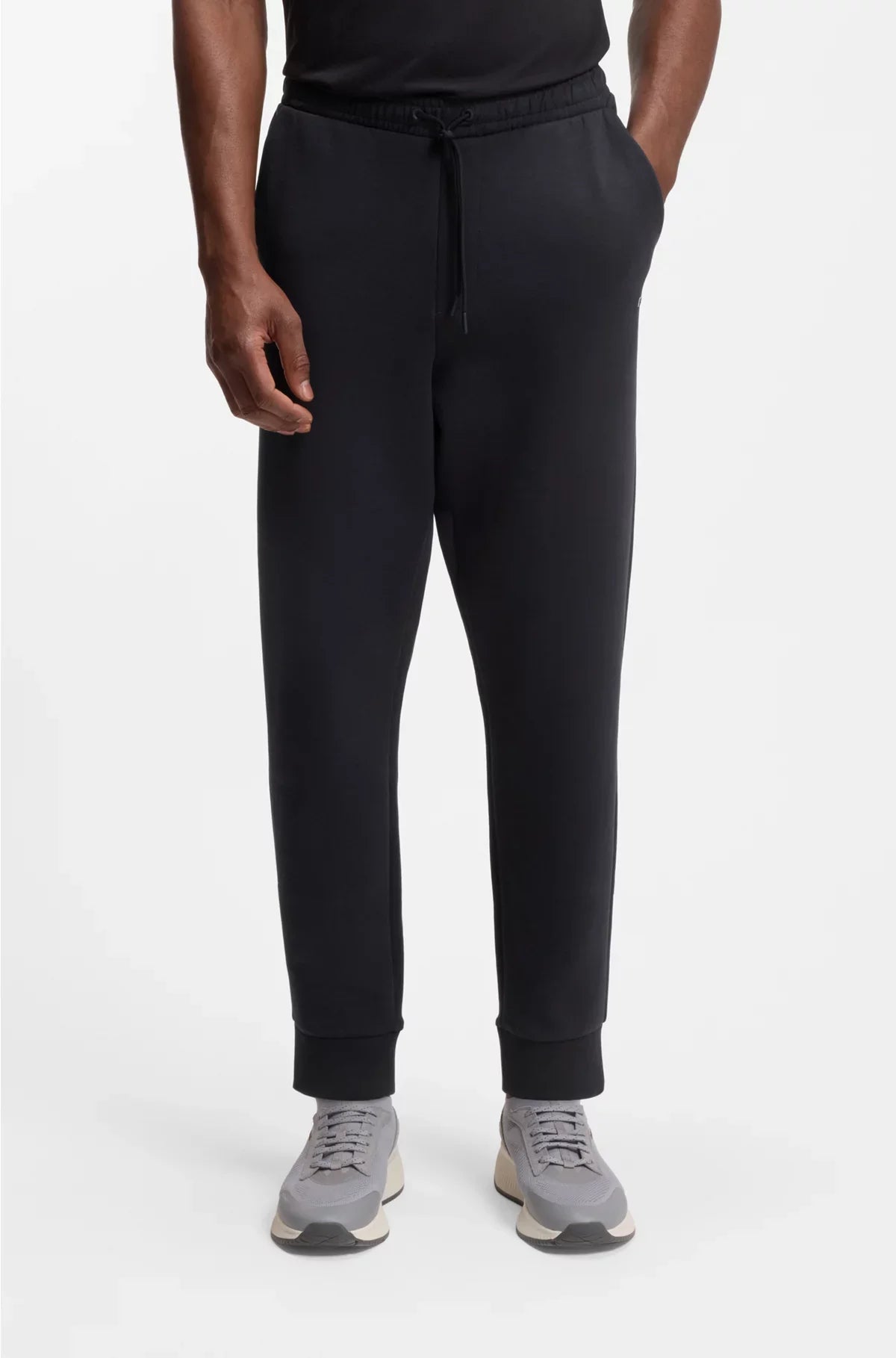 STRETCH-COTTON TRACKSUIT BOTTOMS WITH LOGO PRINT