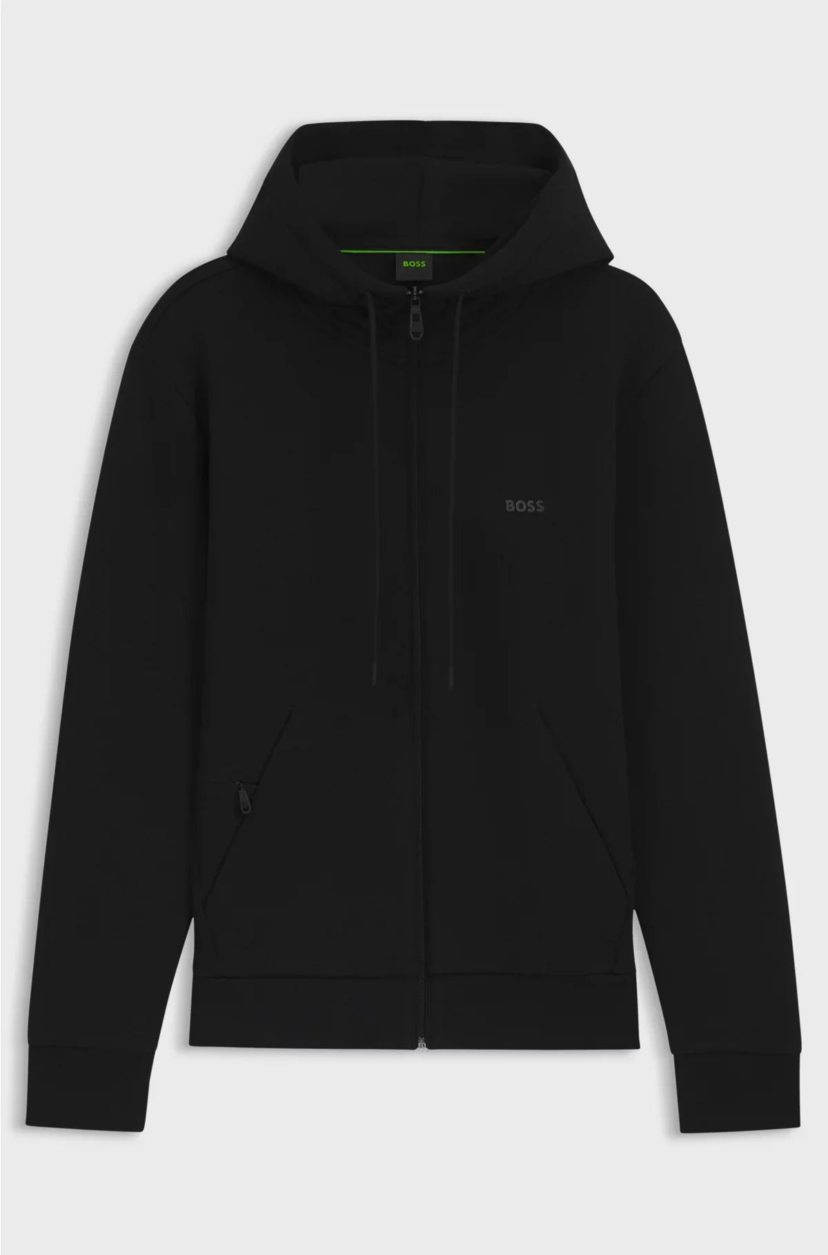 FELPA CON CAPPUCCIO E ZIP IN COTONE ELASTICIZZATO CON STAMPA LOGO