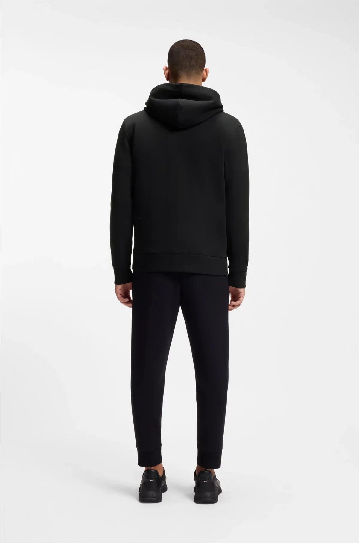 FELPA CON CAPPUCCIO E ZIP IN COTONE ELASTICIZZATO CON STAMPA LOGO