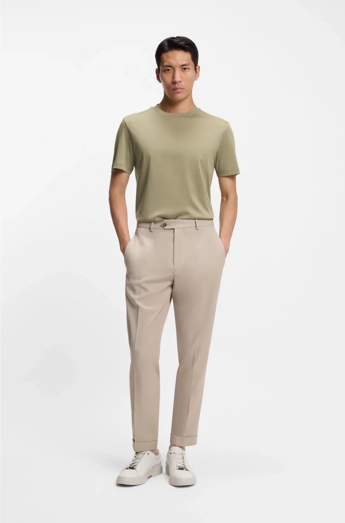 REGULAR-FIT T-SHIRT IN MERCERISED COTTON