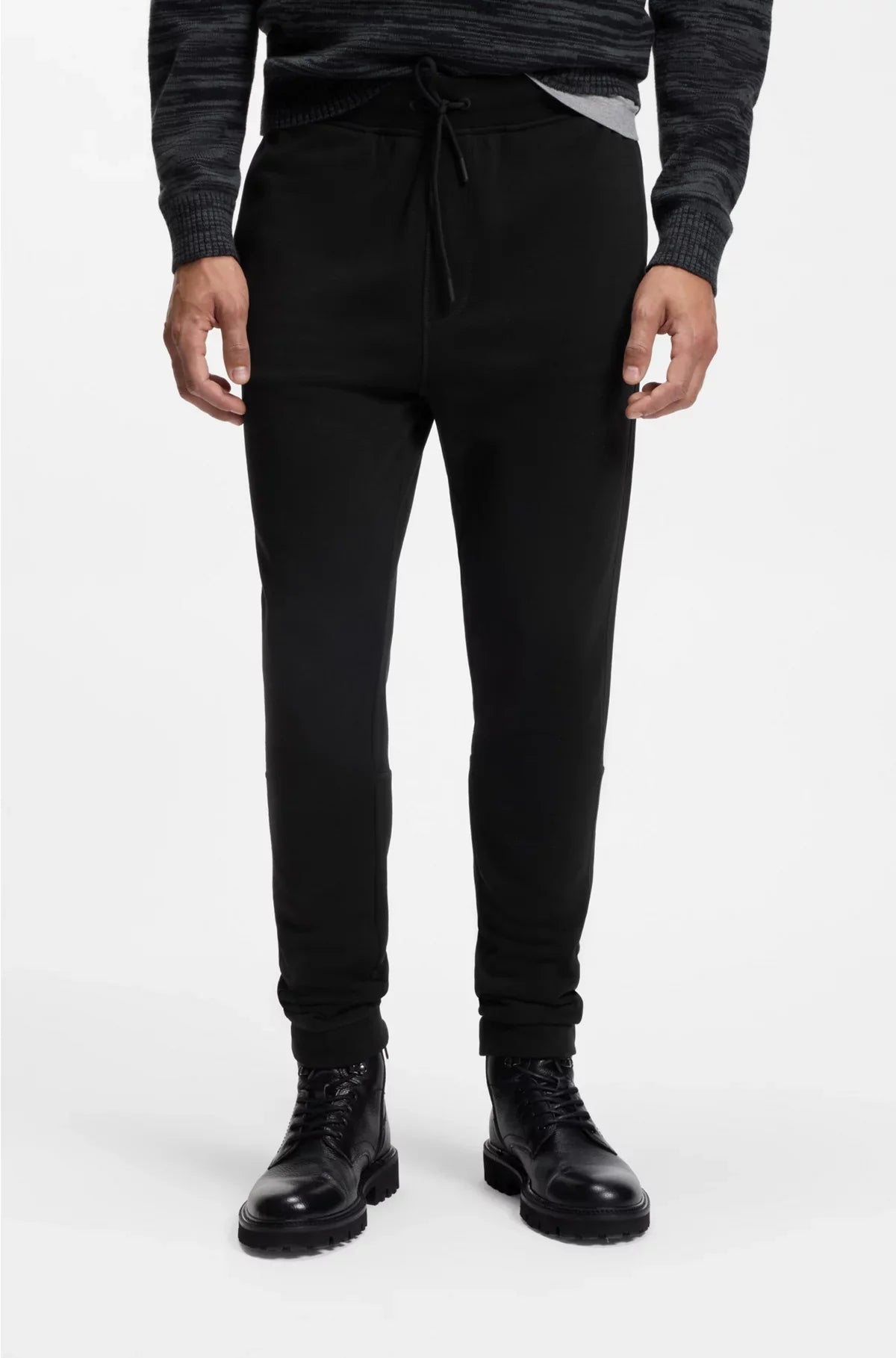 COTTON-TERRY TRACKSUIT BOTTOMS WITH LOGO PATCH