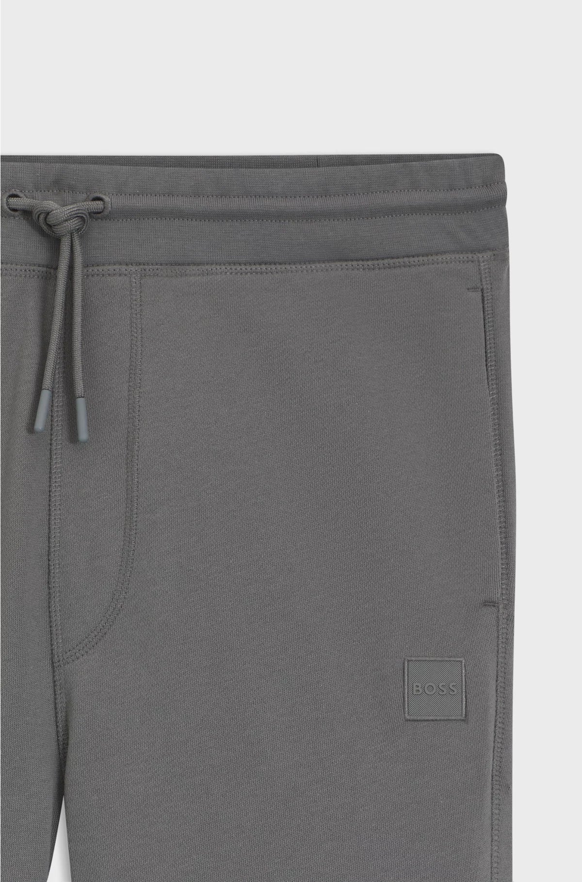 COTTON-TERRY TRACKSUIT BOTTOMS WITH LOGO PATCH