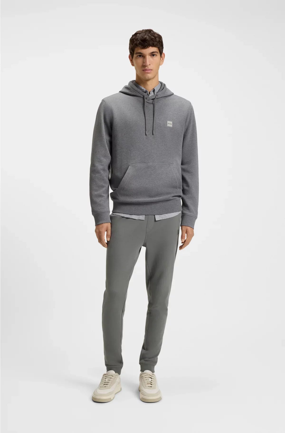 COTTON-TERRY TRACKSUIT BOTTOMS WITH LOGO PATCH
