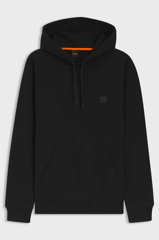 FELPA CON CAPPUCCIO IN SPUGNA DI COTONE E PATCH LOGO