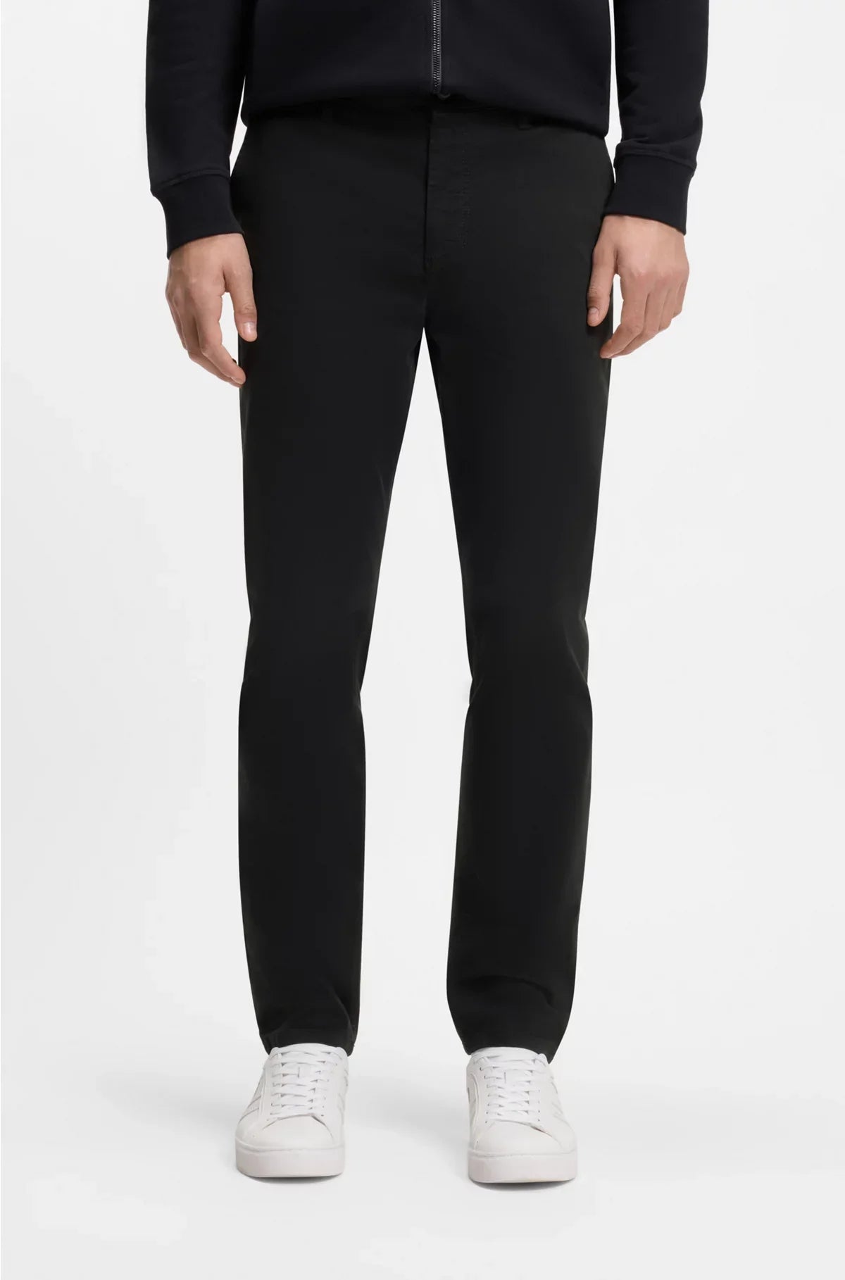 TAPERED-FIT CHINOS IN STRETCH-COTTON SATIN