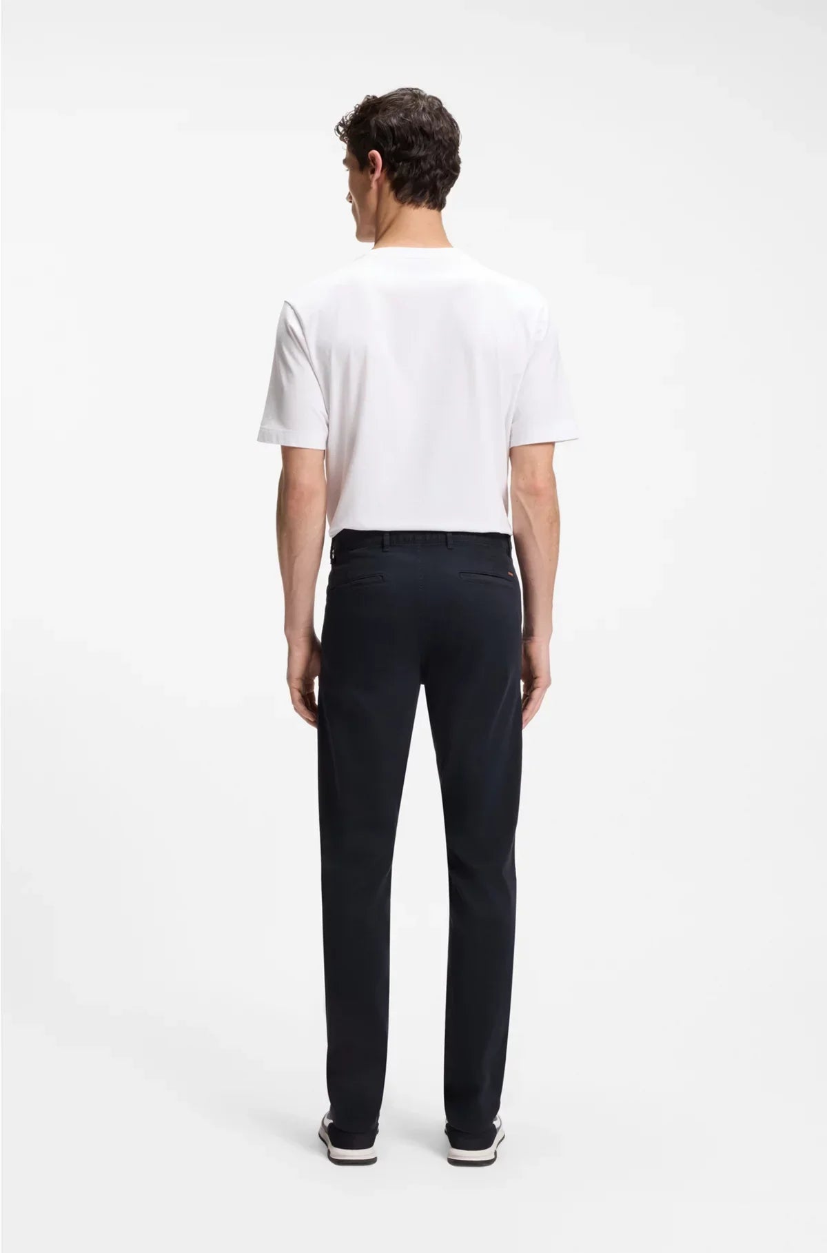 SLIM-FIT TROUSERS IN STRETCH-COTTON SATIN