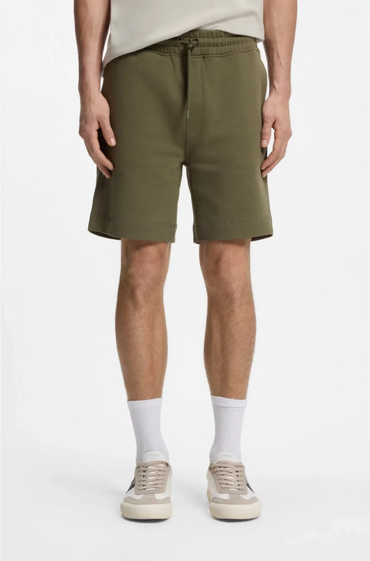 SHORTS CON COULISSE IN SPUGNA DI COTONE CON PATCH LOGO