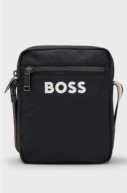 BORSA A TRACOLLA CON LOGO A CONTRASTO E TRACOLLA A RIGHE ICONICHE