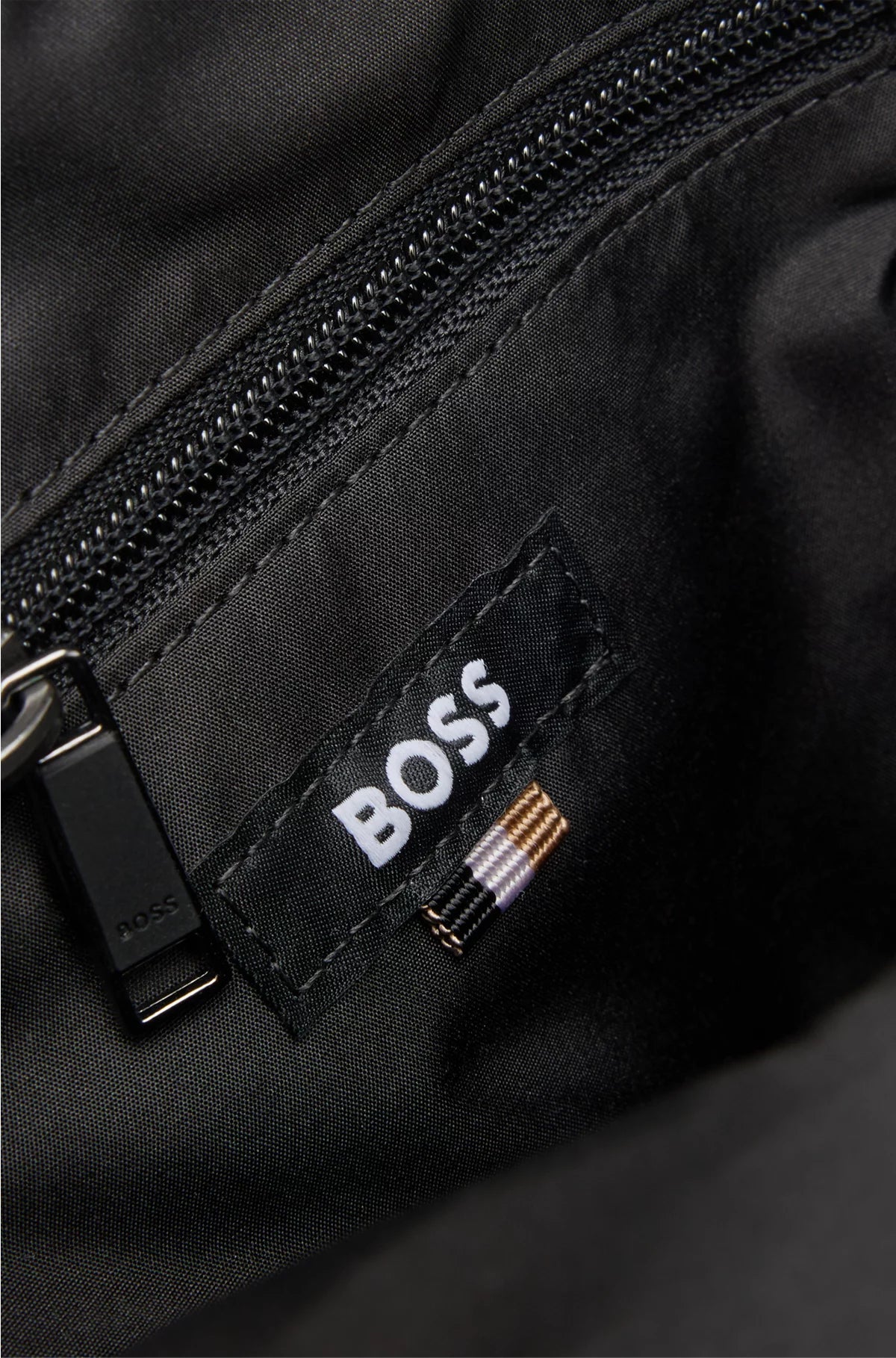 CROSSBODY BAG WITH CONTRAST LOGO AND SIGNATURE-STRIPE STRAP