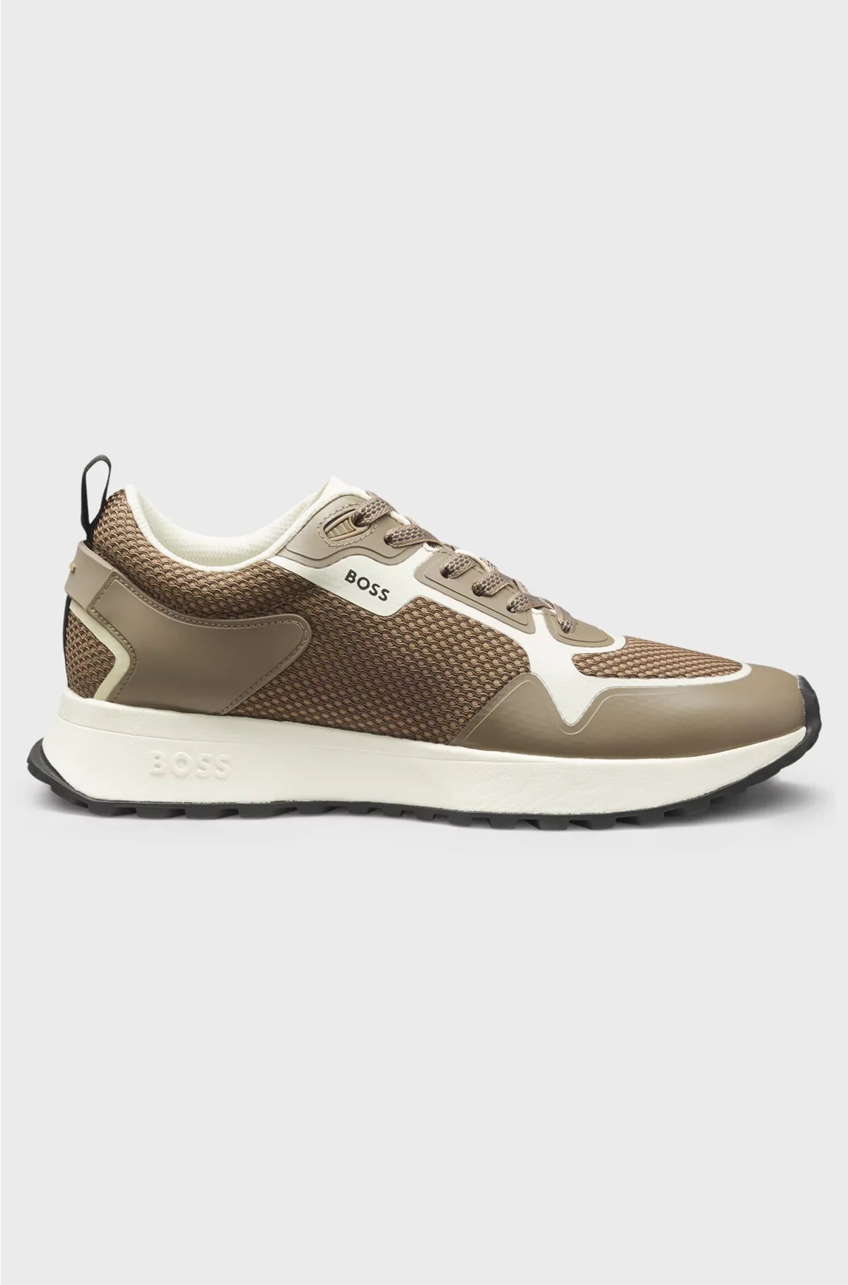 MIXED-MATERIAL TRAINERS WITH MESH DETAILS AND BRANDING