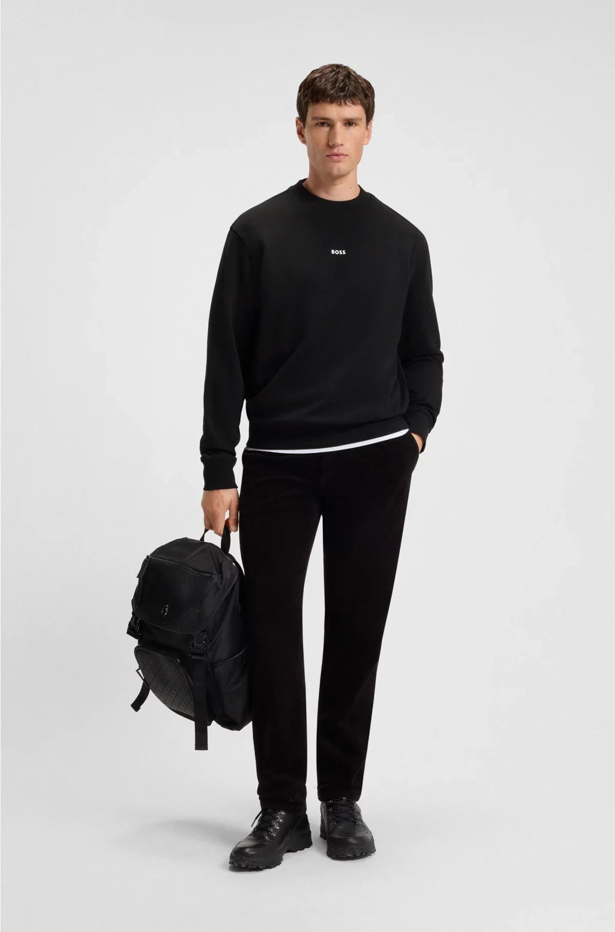 RELAXED-FIT SWEATSHIRT IN COTTON TERRY WITH CONTRAST LOGO