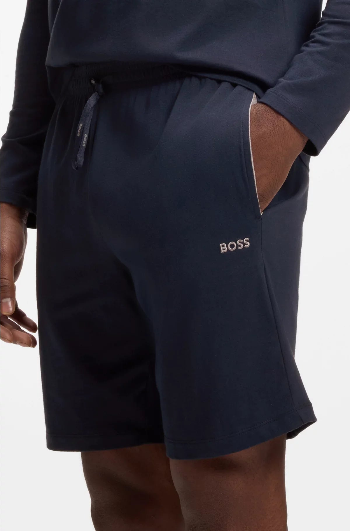 SHORTS IN JERSEY DI COTONE ELASTICIZZATO CON LOGO RICAMATO