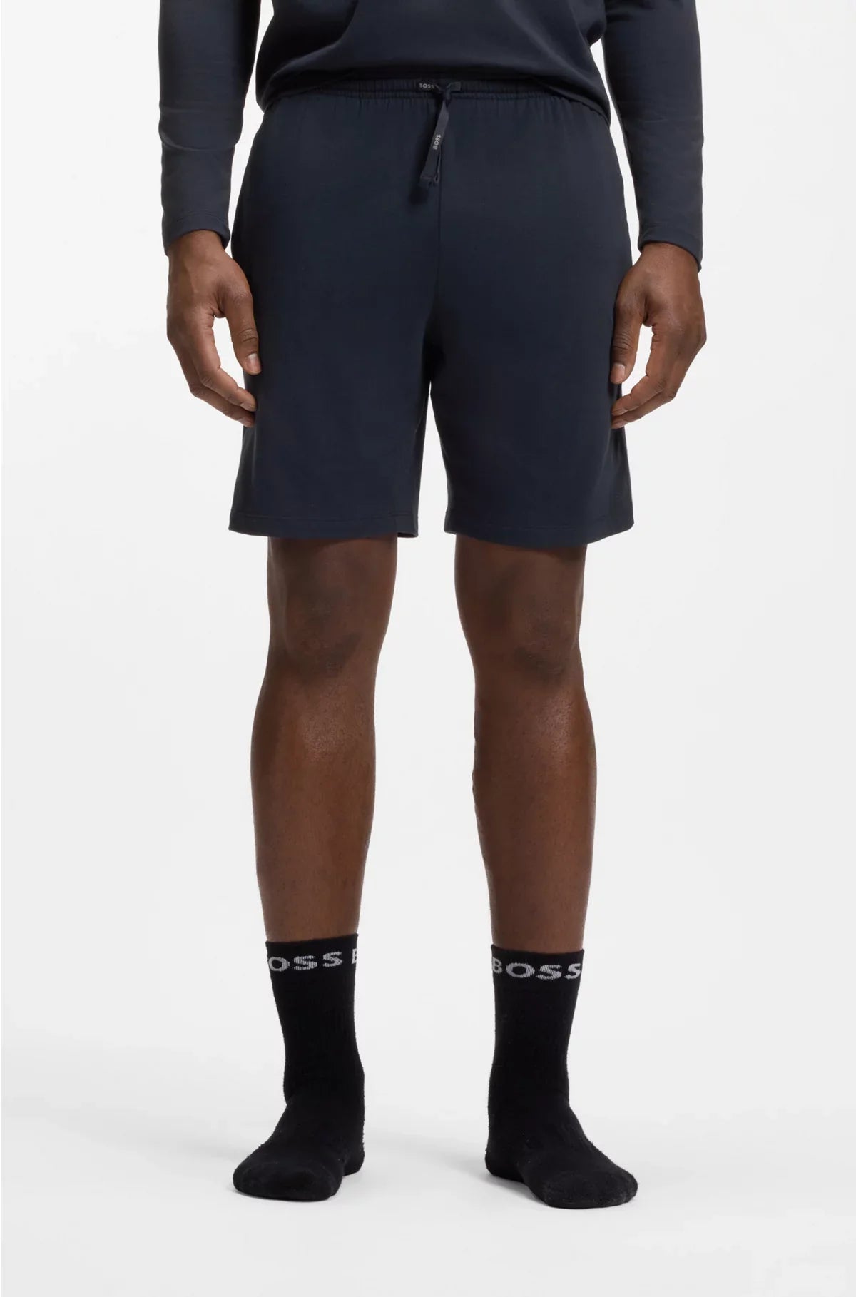 SHORTS IN JERSEY DI COTONE ELASTICIZZATO CON LOGO RICAMATO