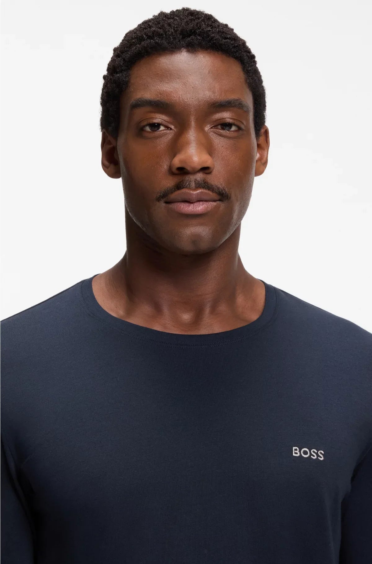 LONG-SLEEVED T-SHIRT IN STRETCH COTTON WITH EMBROIDERED LOGO