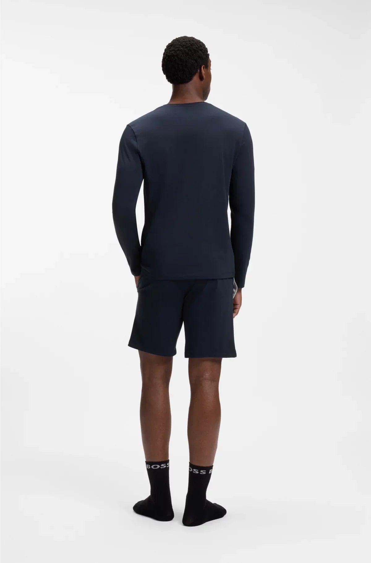LONG-SLEEVED T-SHIRT IN STRETCH COTTON WITH EMBROIDERED LOGO