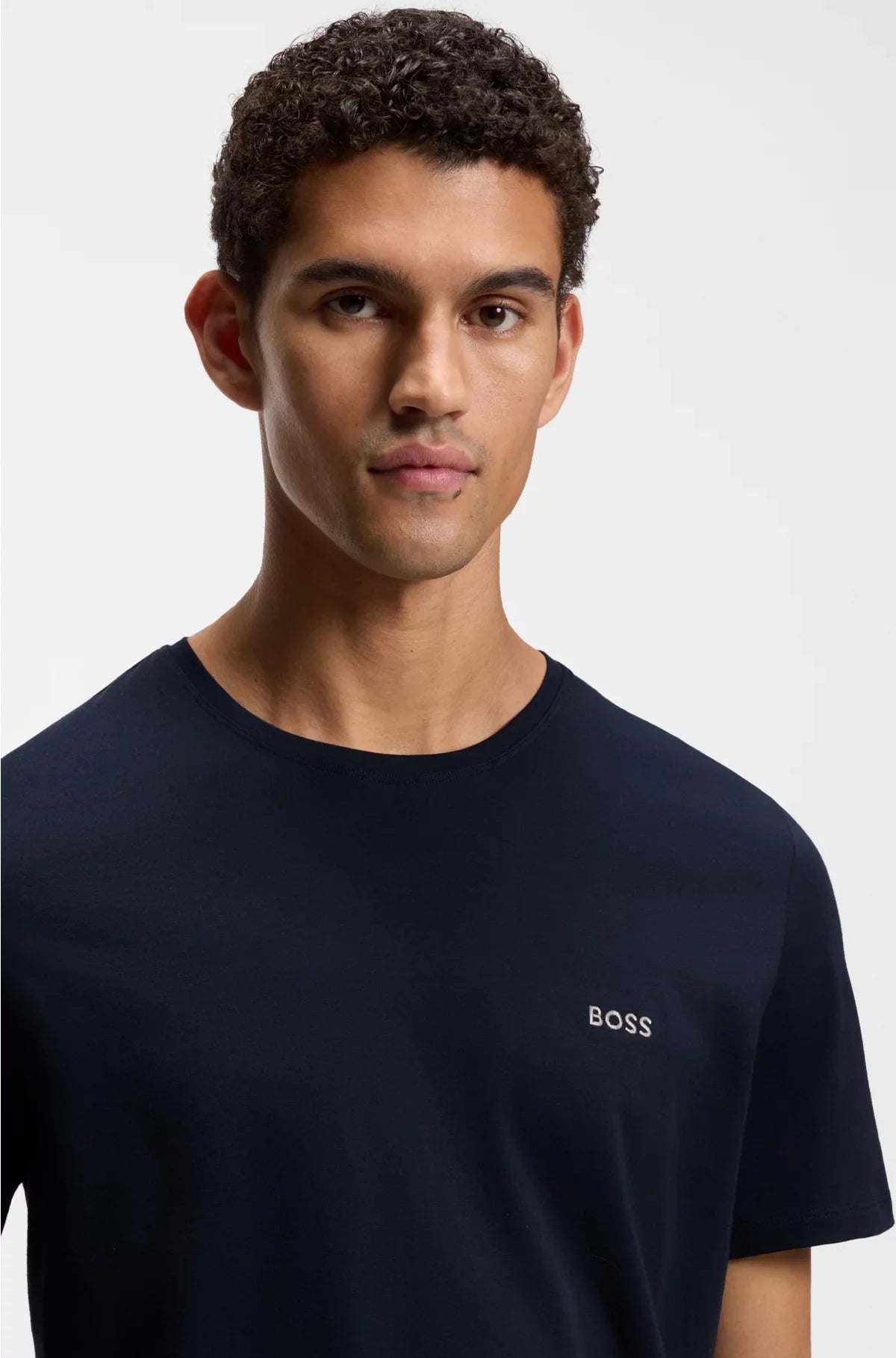 STRETCH-COTTON T-SHIRT WITH EMBROIDERED LOGO