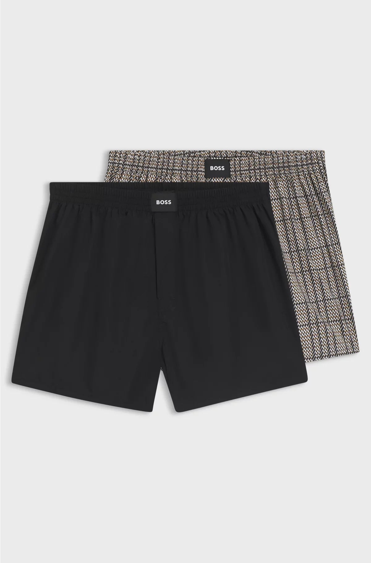 TWO-PACK OF COTTON-POPLIN PYJAMA SHORTS WITH LOGOS