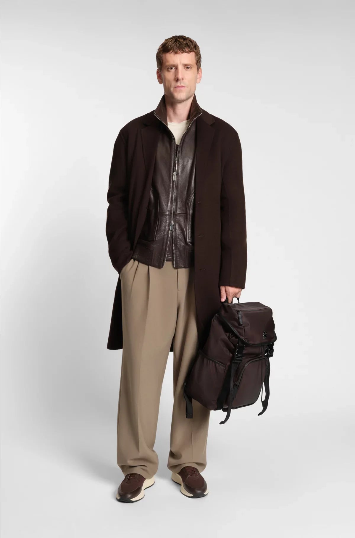 ZAINO IN TWILL CON MONOGRAMMA DOPPIA B