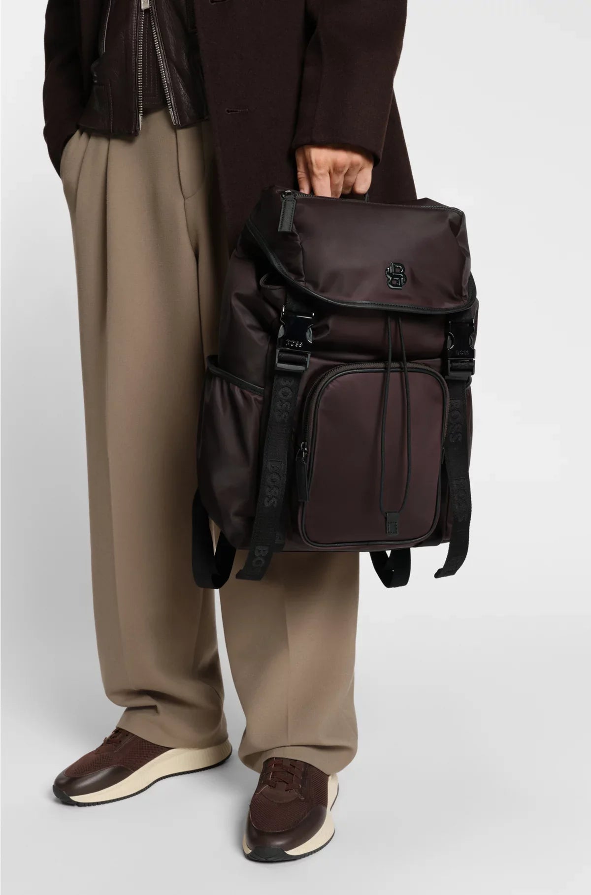 ZAINO IN TWILL CON MONOGRAMMA DOPPIA B