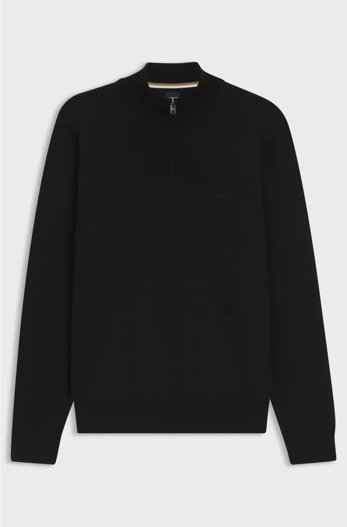 KNITTED-COTTON SWEATER WITH QUARTER ZIP