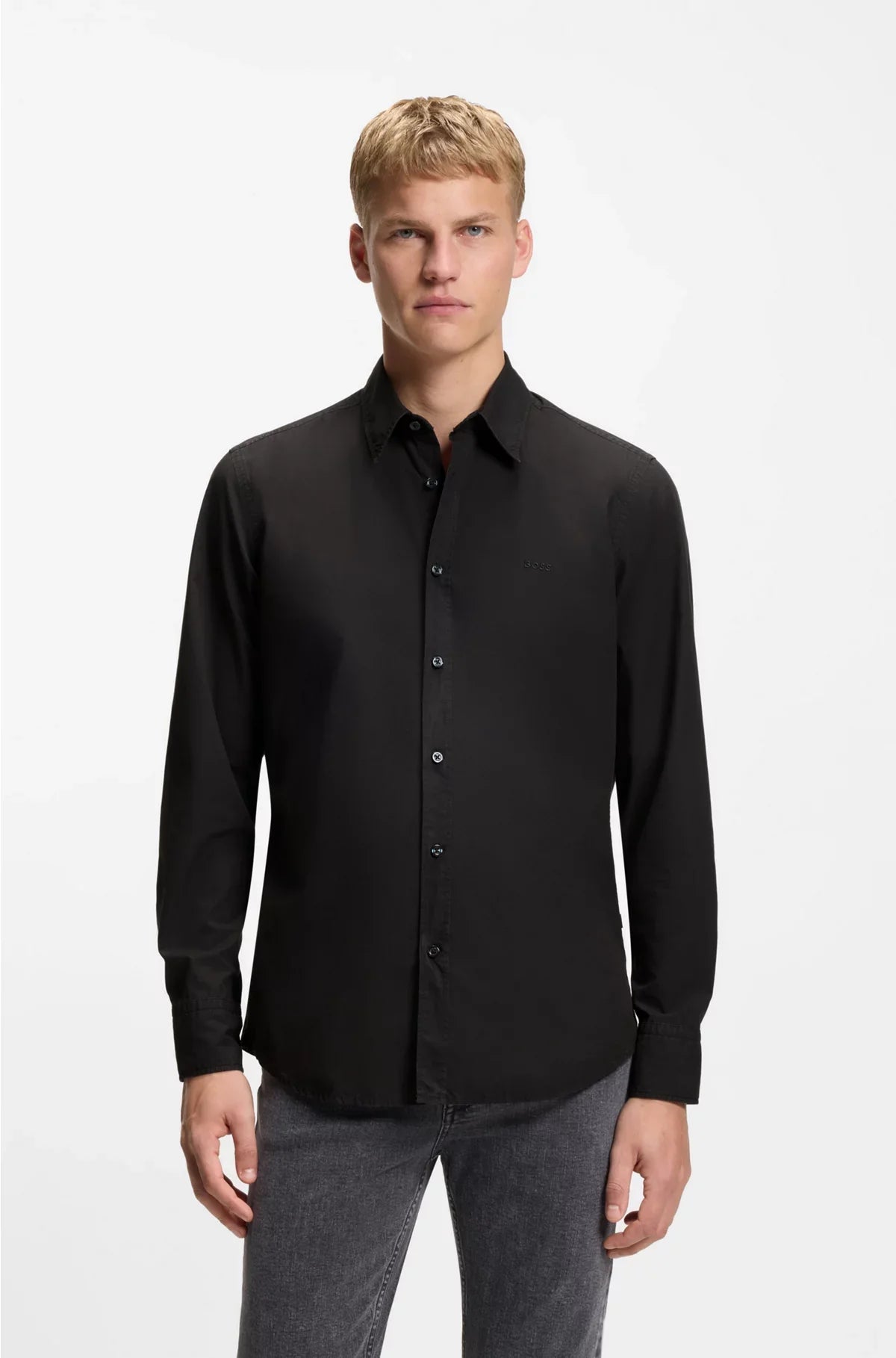 CAMICIA REGULAR FIT IN POPELINE DI COTONE