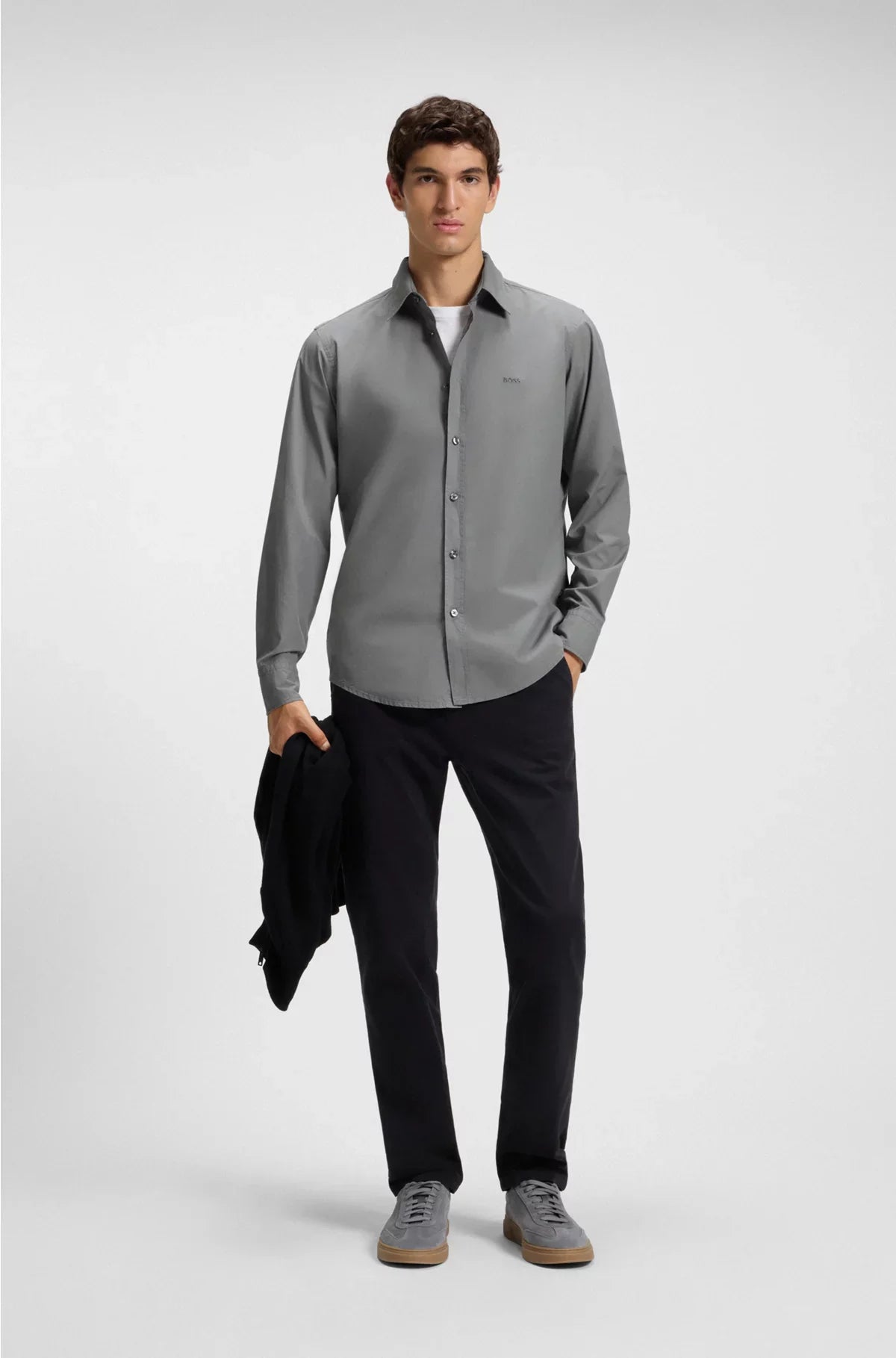 CAMICIA REGULAR FIT IN POPELINE DI COTONE