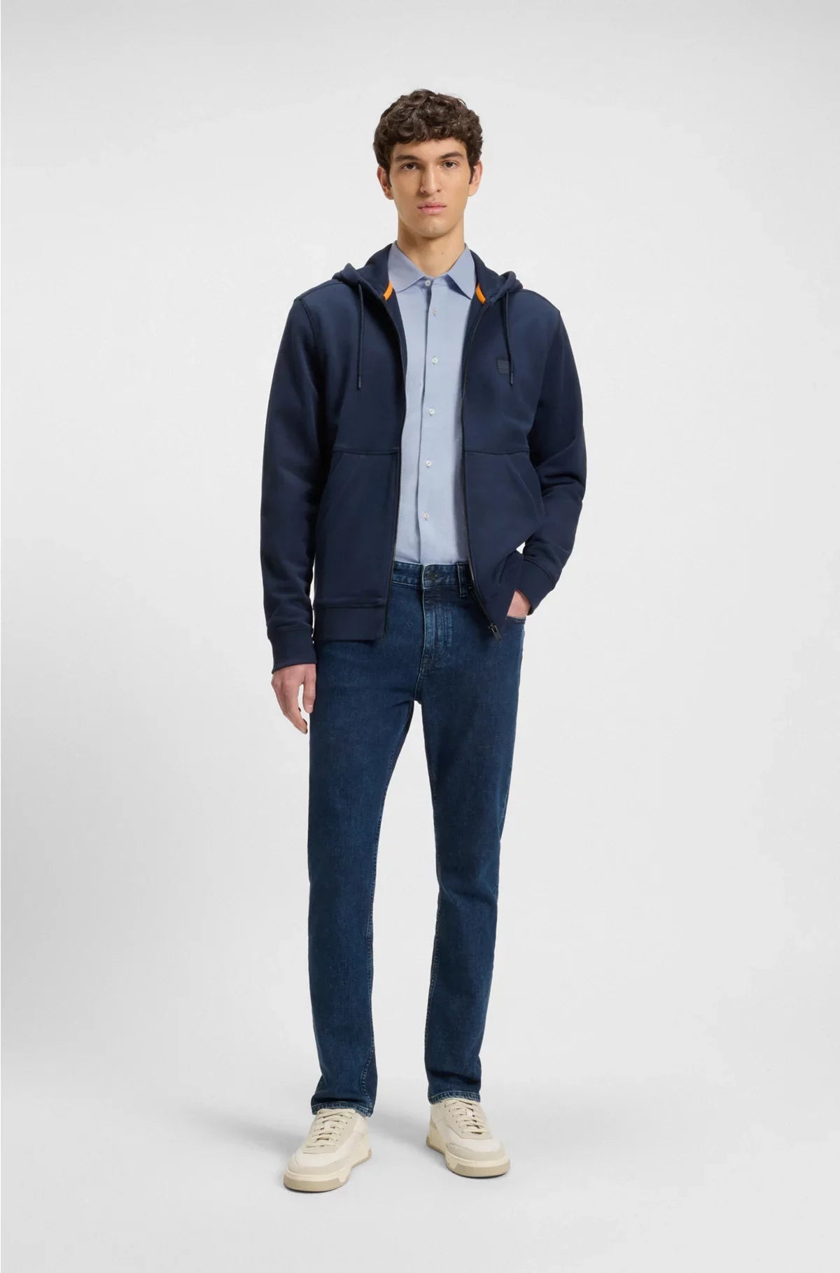 CAMICIA SLIM FIT IN PIQUET DI COTONE MÉLANGE