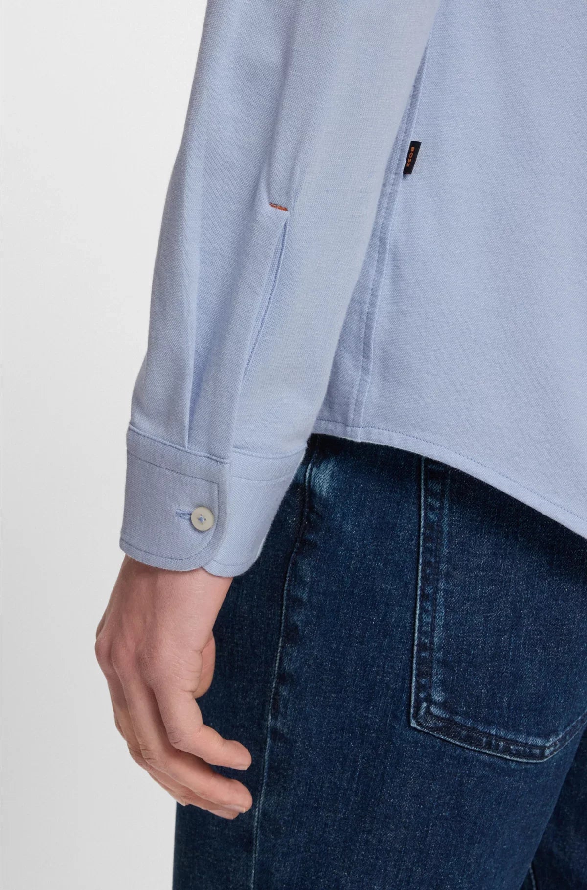 CAMICIA SLIM FIT IN PIQUET DI COTONE MÉLANGE