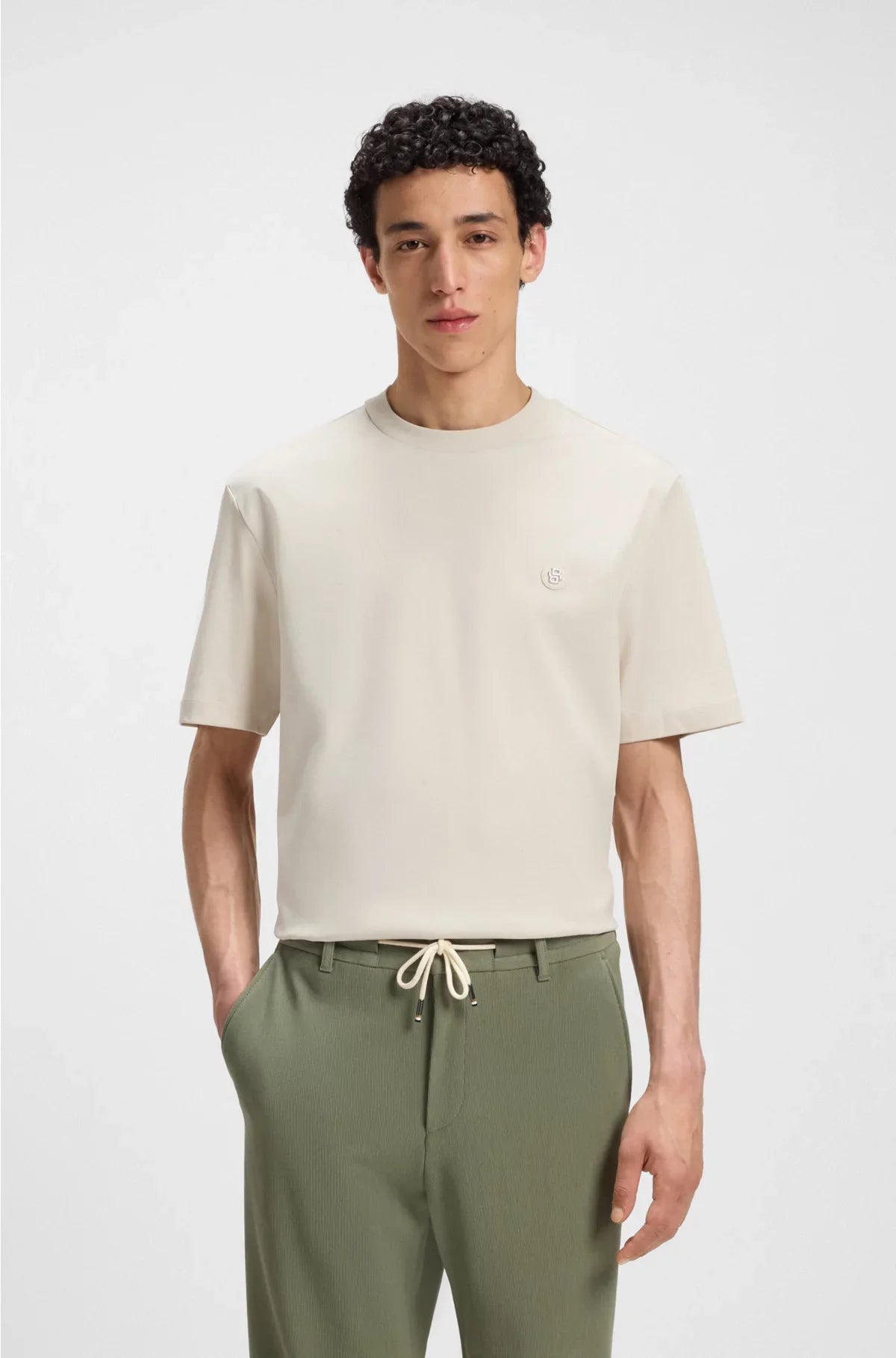 REGULAR-FIT T-SHIRT IN COTTON WITH DOUBLE B MONOGRAM