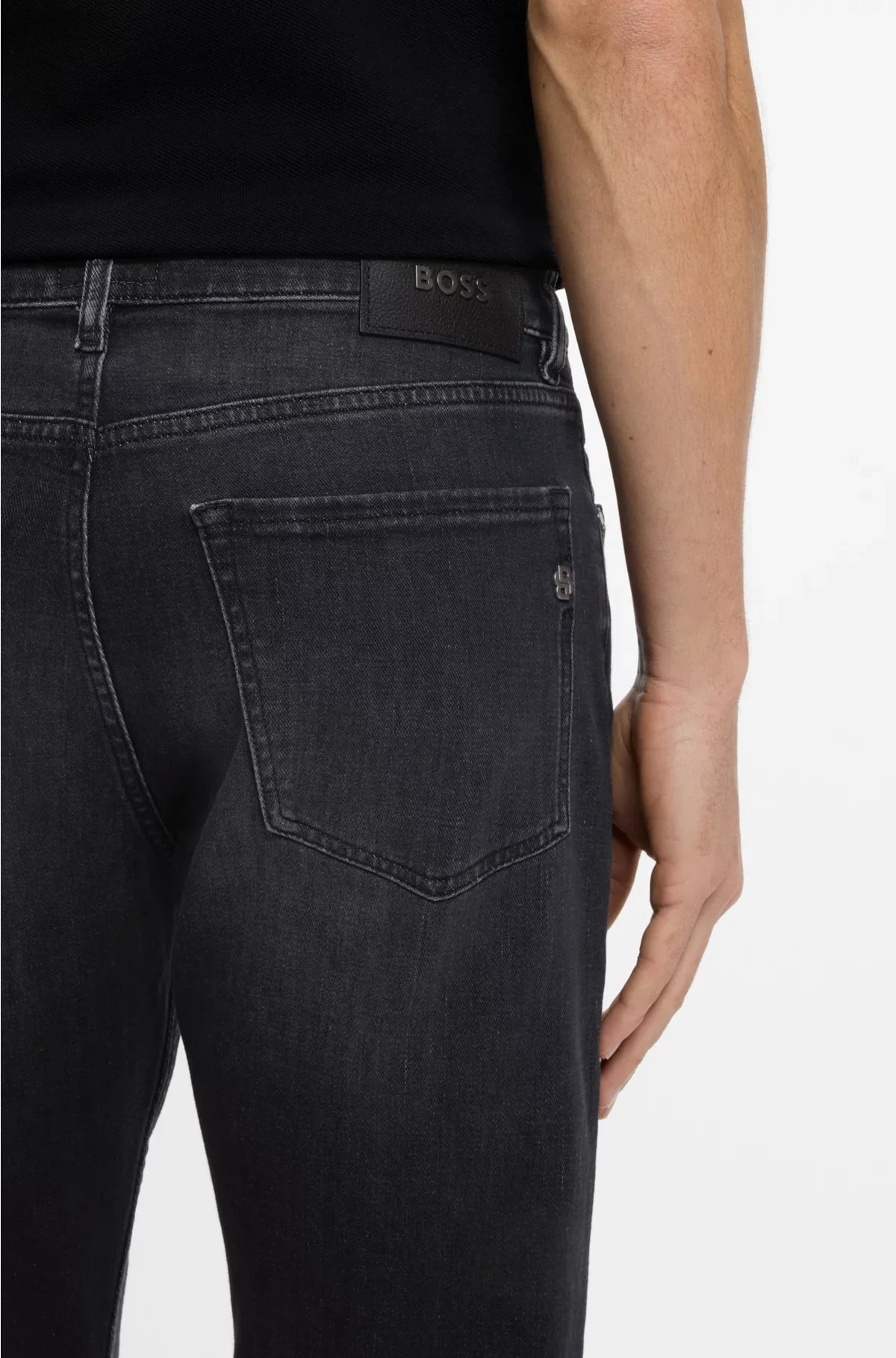 MAINE REGULAR-FIT JEANS IN SUPER-SOFT BLACK ITALIAN DENIM