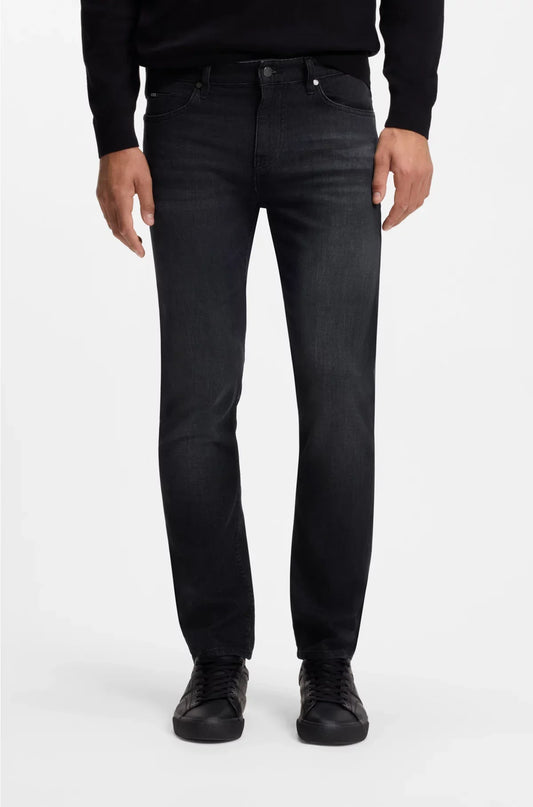 JEANS DELAWARE SLIM-FIT IN DENIM ITALIANO NERO SUPER MORBIDO