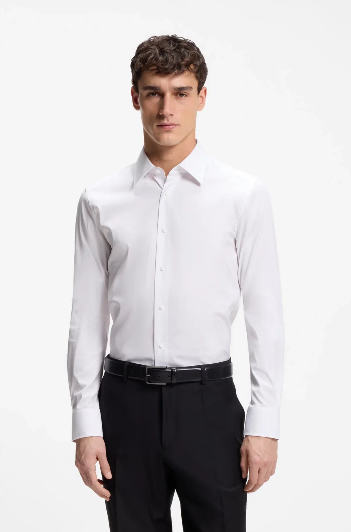 CAMICIA SLIM-FIT IN POPELINE STRETCH DI MISTO COTONE