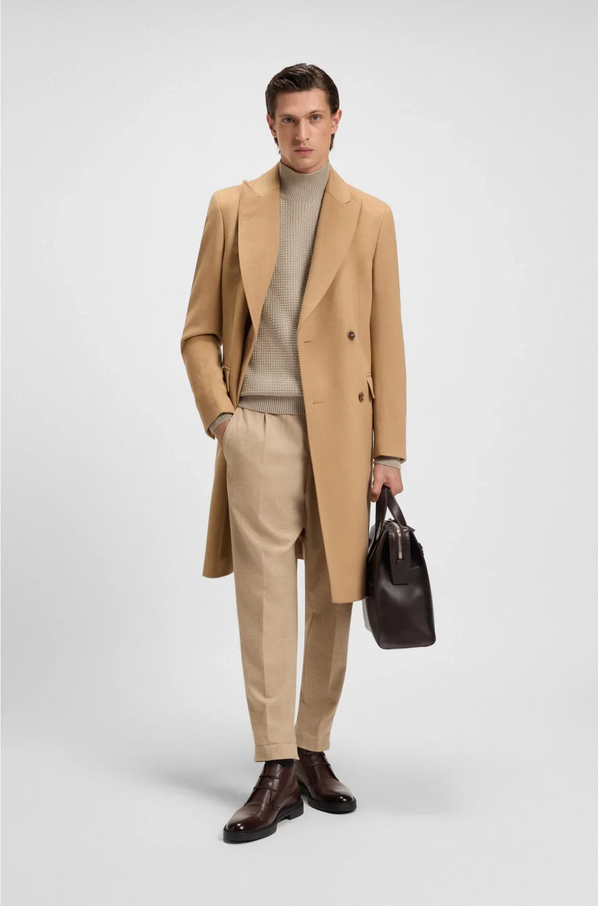 MOCK-NECK SWEATER IN COTTON AND VIRGIN WOOL