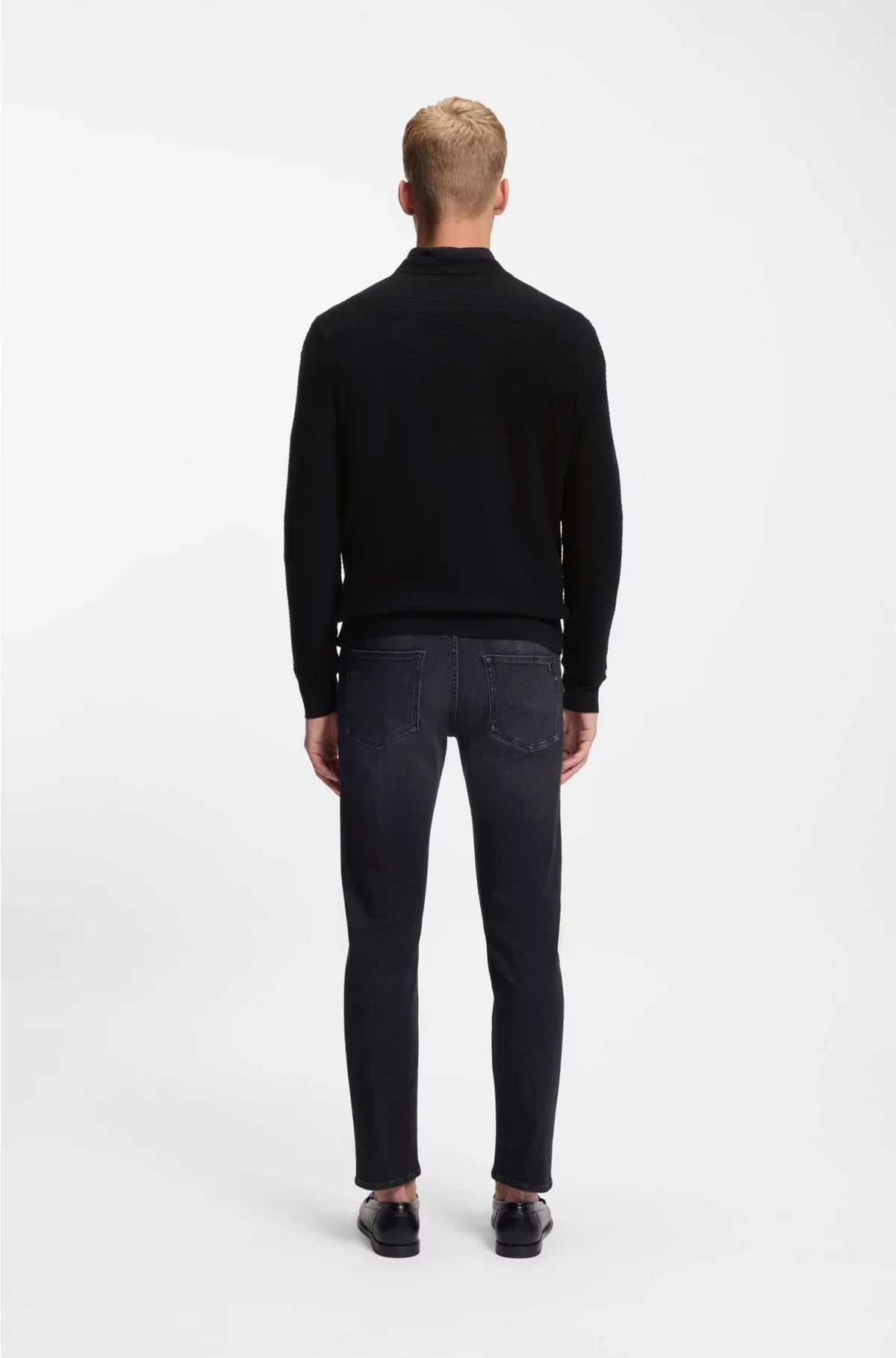 MAGLIONE STRUTTURATO IN COTONE E CASHMERE CON PATCH LOGO