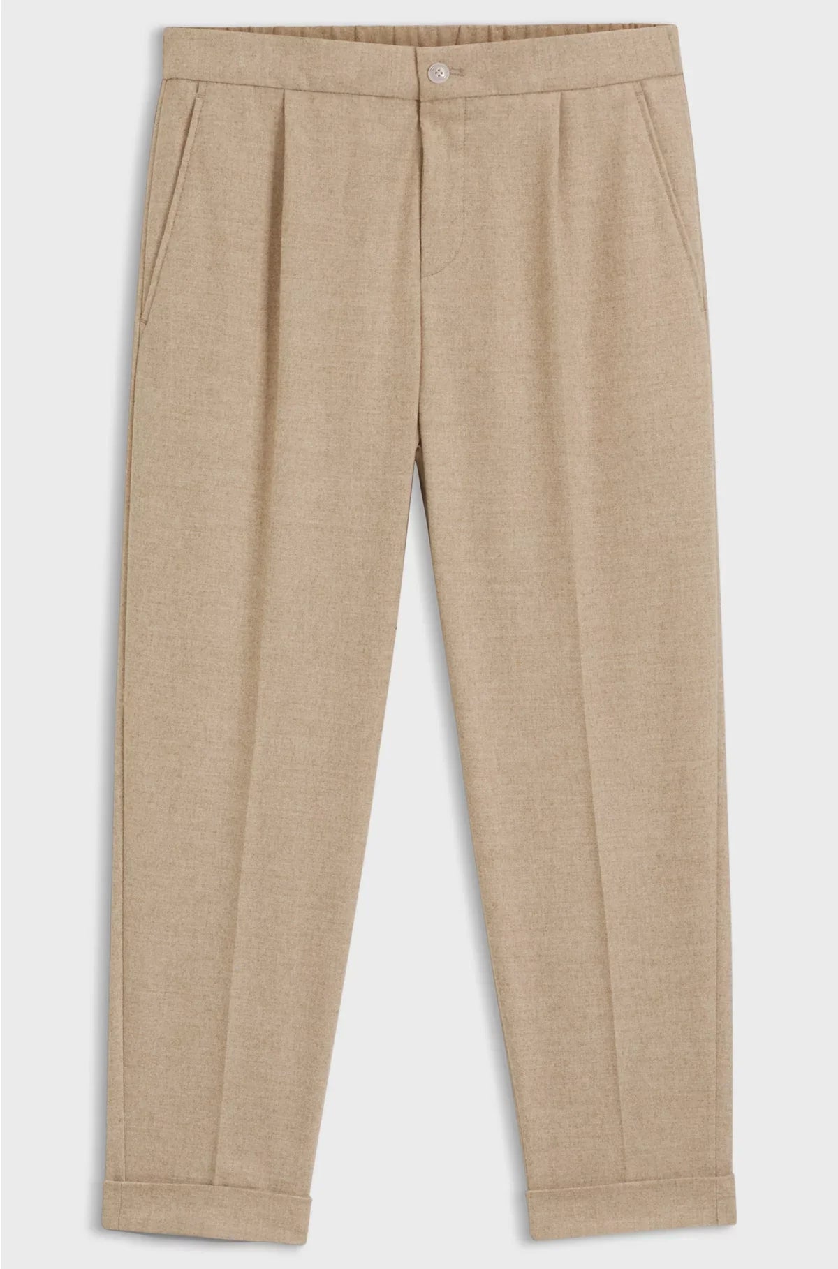 TAPERED-FIT TROUSERS IN STRETCH FLANNEL