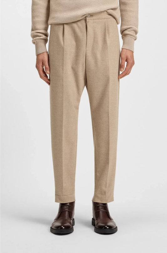 TAPERED-FIT TROUSERS IN STRETCH FLANNEL