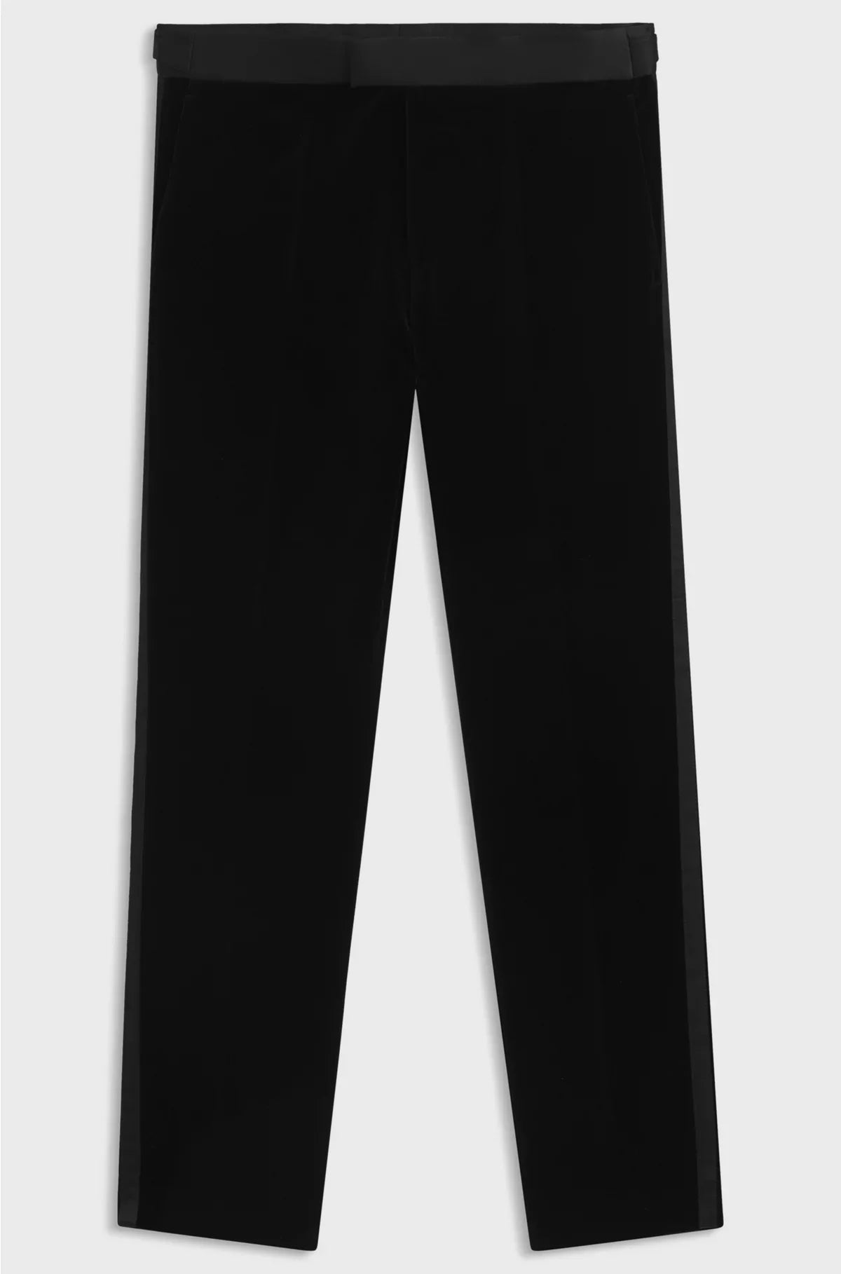 SLIM-FIT TUXEDO TROUSERS IN COTTON VELVET