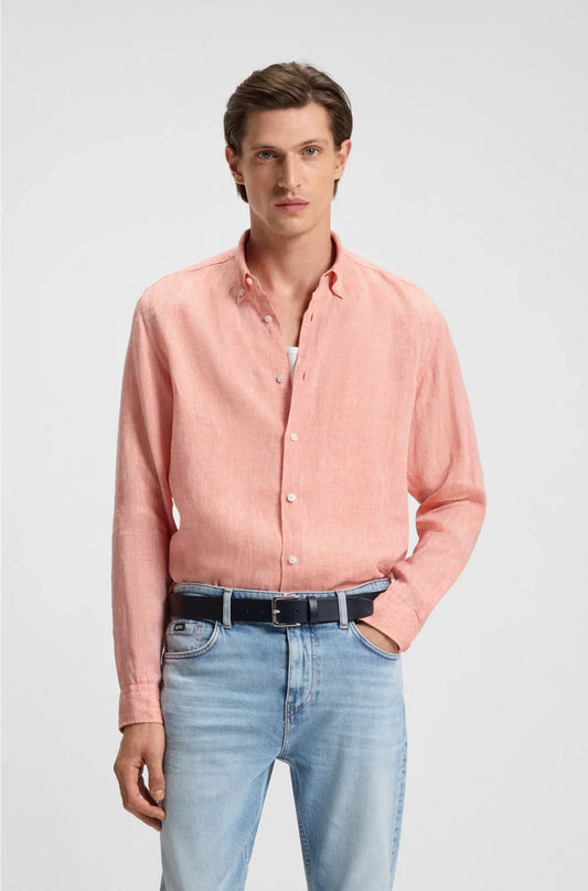 REGULAR-FIT BUTTON-DOWN SHIRT IN LINEN