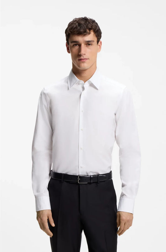 REGULAR-FIT SHIRT IN ITALIAN-MADE COTTON POPLIN