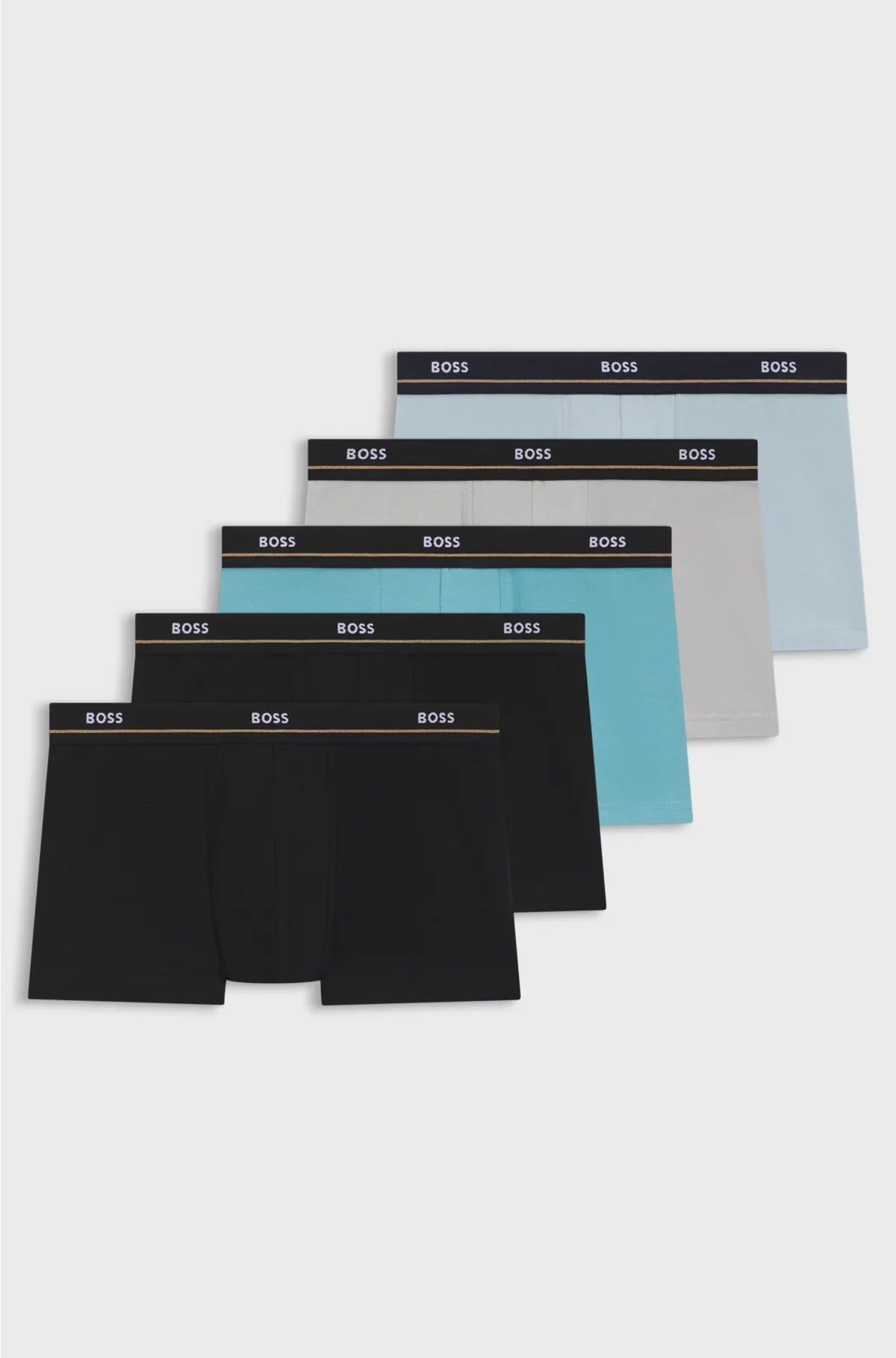 FIVE-PACK OF STRETCH-COTTON TRUNKS WITH LOGO WAISTBANDS