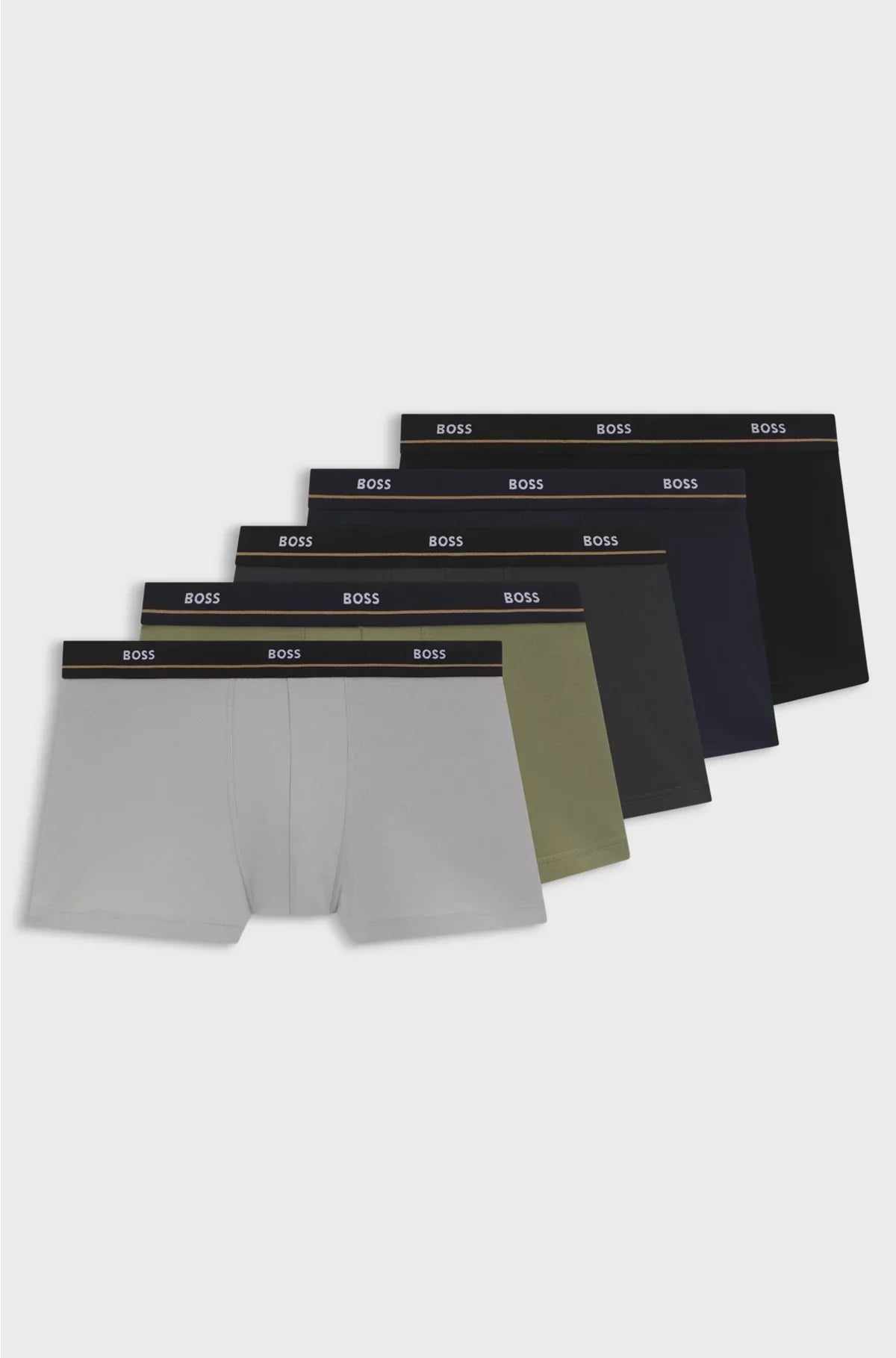 FIVE-PACK OF STRETCH-COTTON TRUNKS WITH LOGO WAISTBANDS